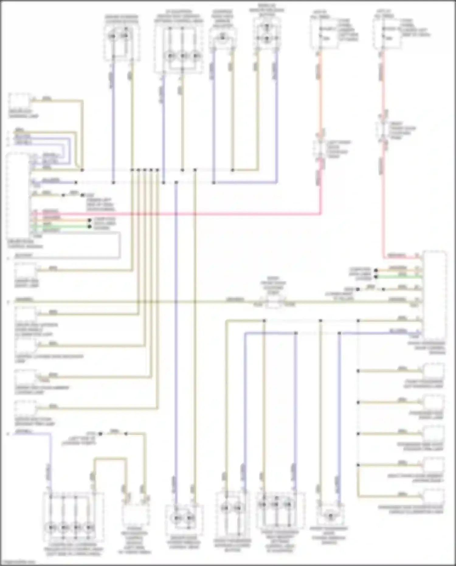 Wiring diagram front passenger interior locking button for Audi RS Q8 I (2019-2024) (2 of 3)
