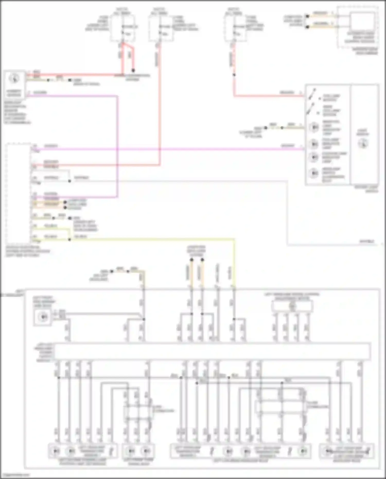 Wiring diagram left daytime running lamp, position lamp led module for Audi RS Q8 I (2019-2024) (4 of 4)