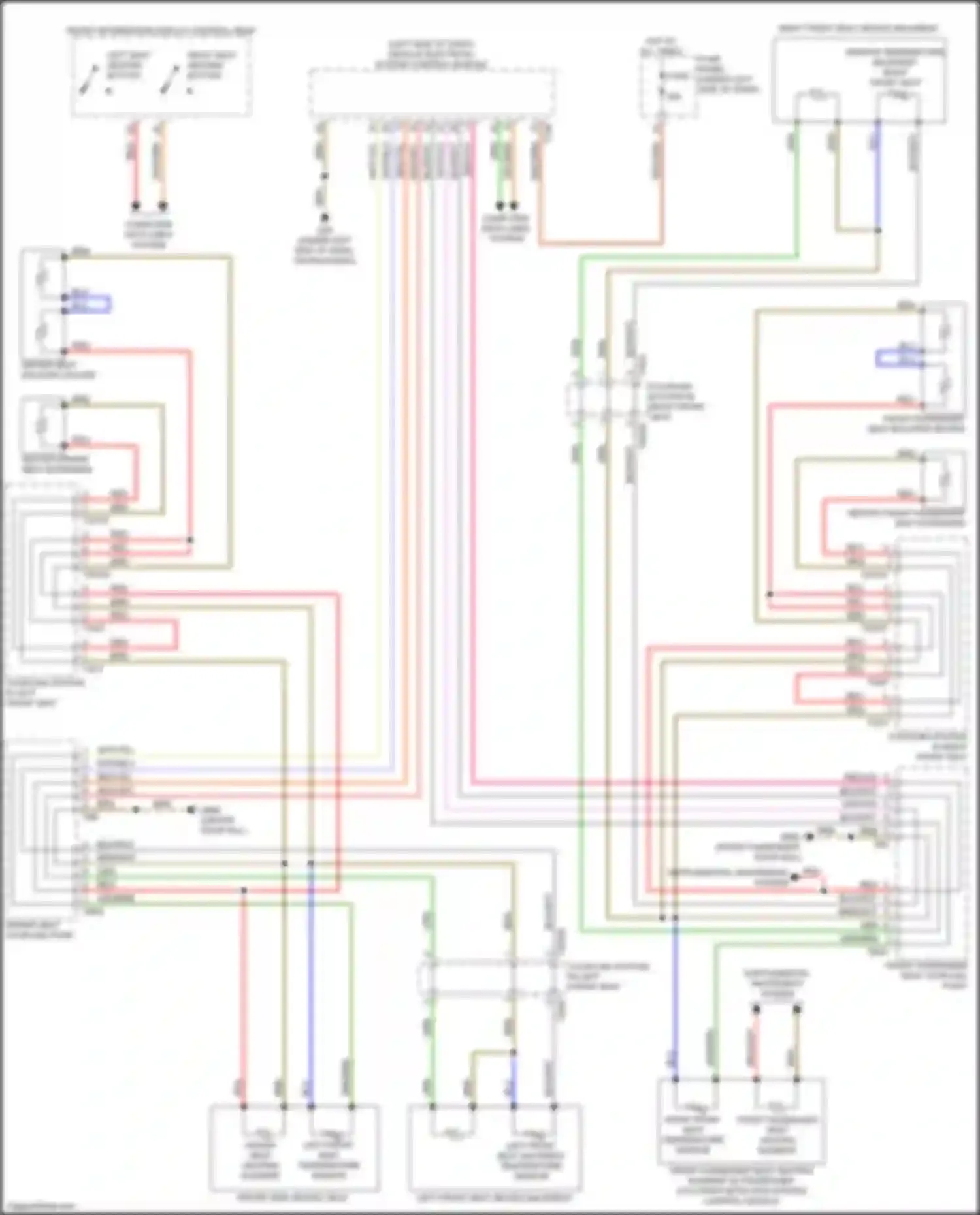 Wiring diagram supplemental restraints system for Audi RS Q8 I (2019-2024) (5 of 7)