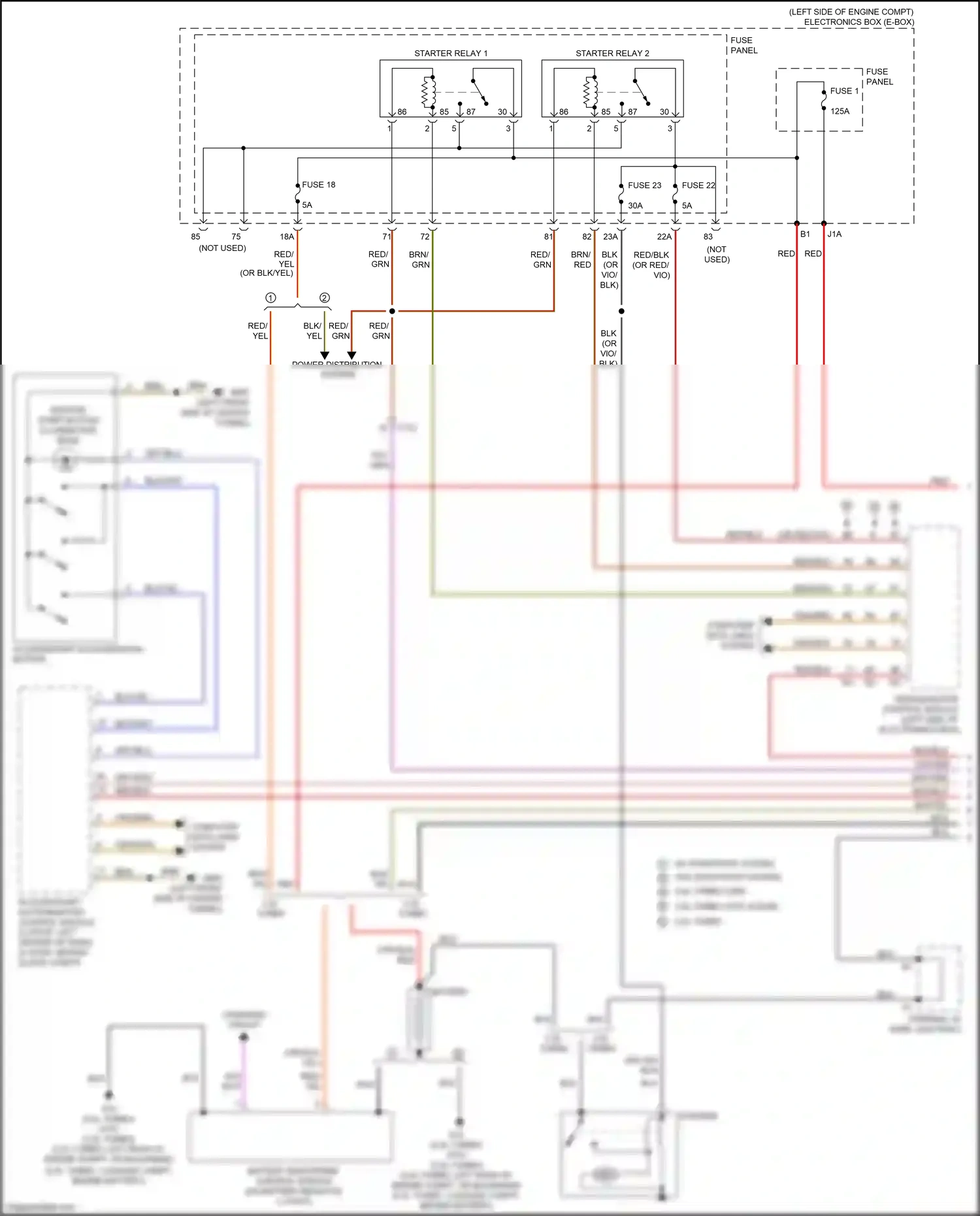 Audi RS3 8V facelift (2017-2021) access/start authorization button wiring diagram  (3 of 3)