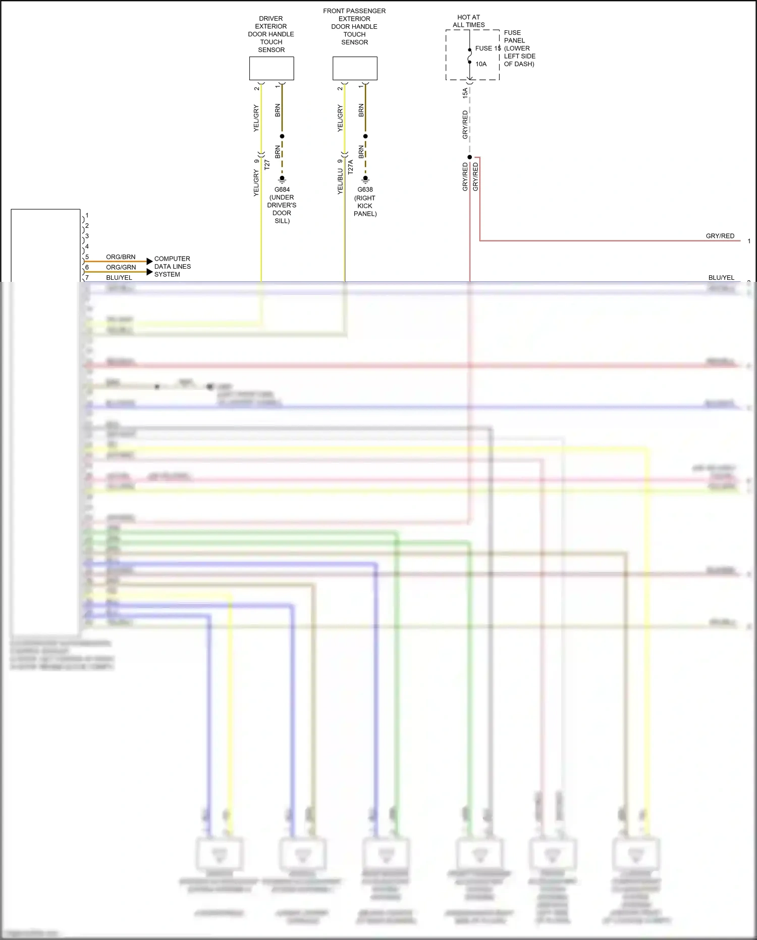 Audi RS3 8V facelift (2017-2021) access/start authorization control module wiring diagram  (1 of 4)