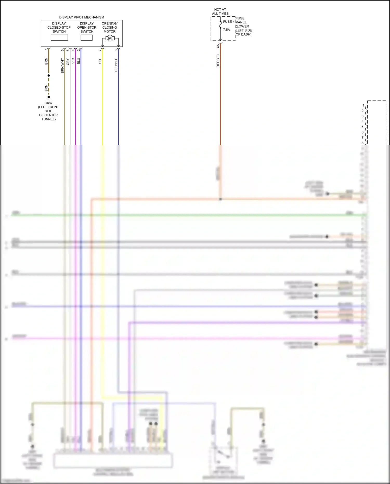Audi RS3 8V facelift (2017-2021) center switch module wiring diagram  (9 of 10)
