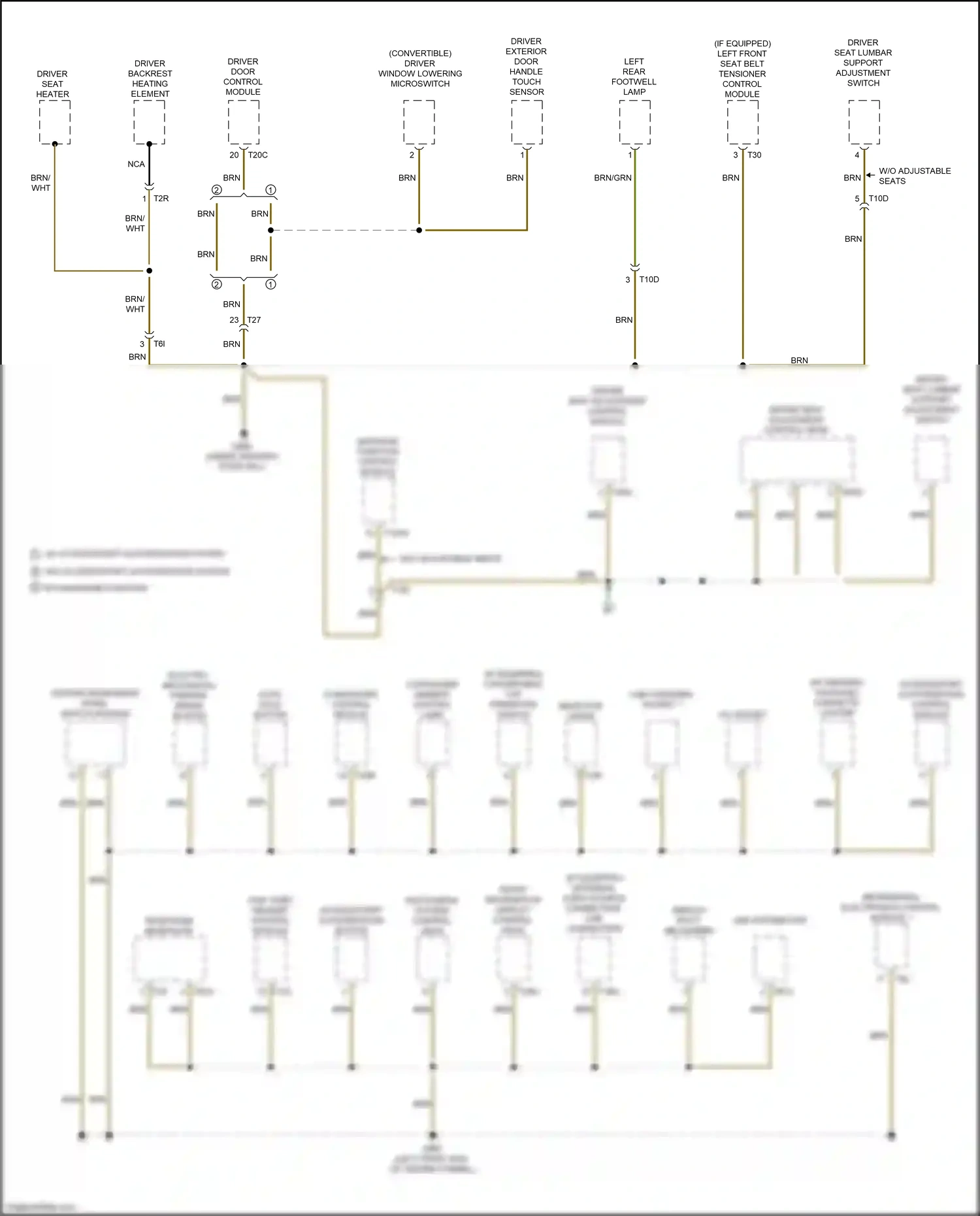Audi RS3 8V facelift (2017-2021) driver backrest heating element wiring diagram  (1 of 2)