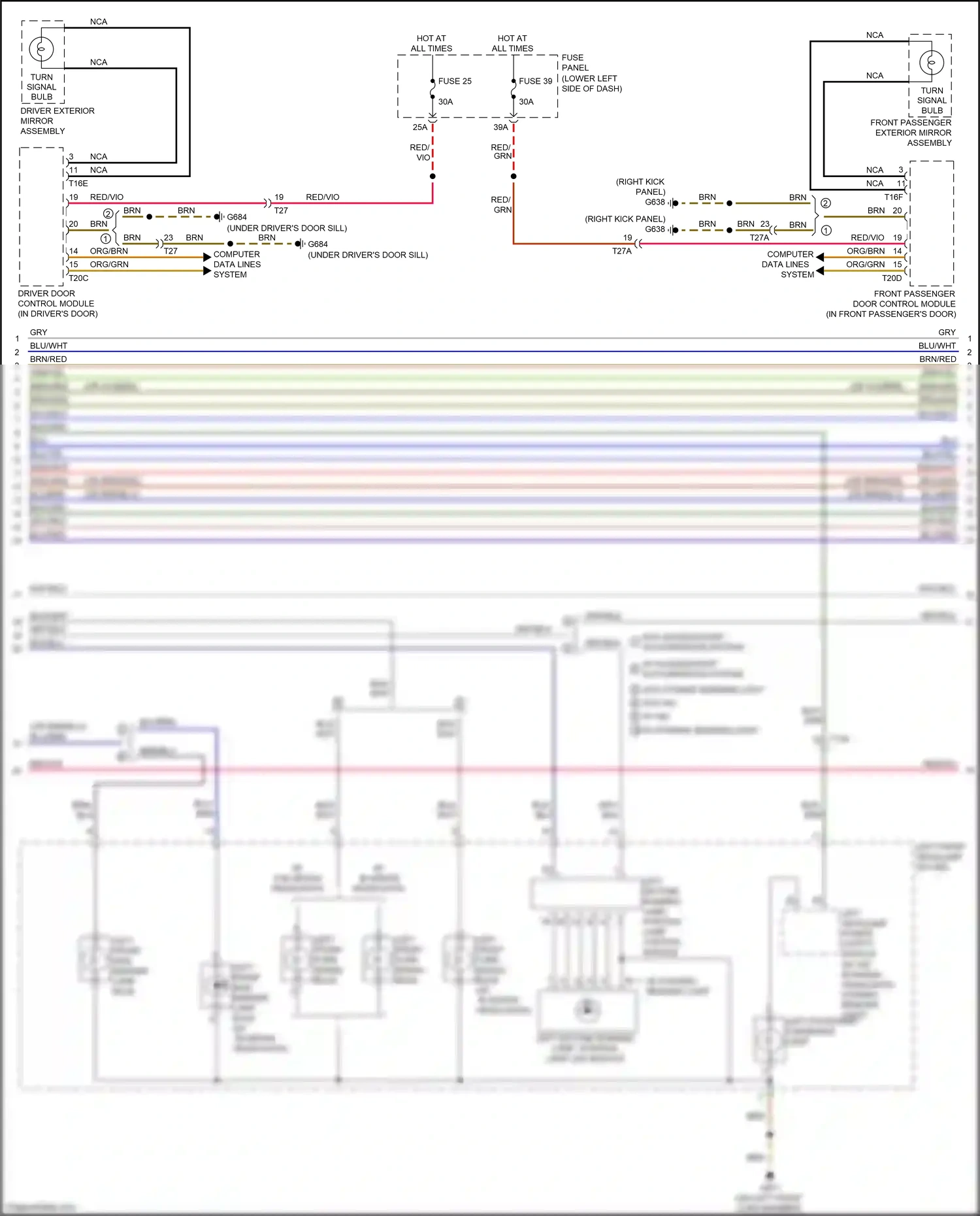 Audi RS3 8V facelift (2017-2021) driver door control module wiring diagram  (12 of 13)