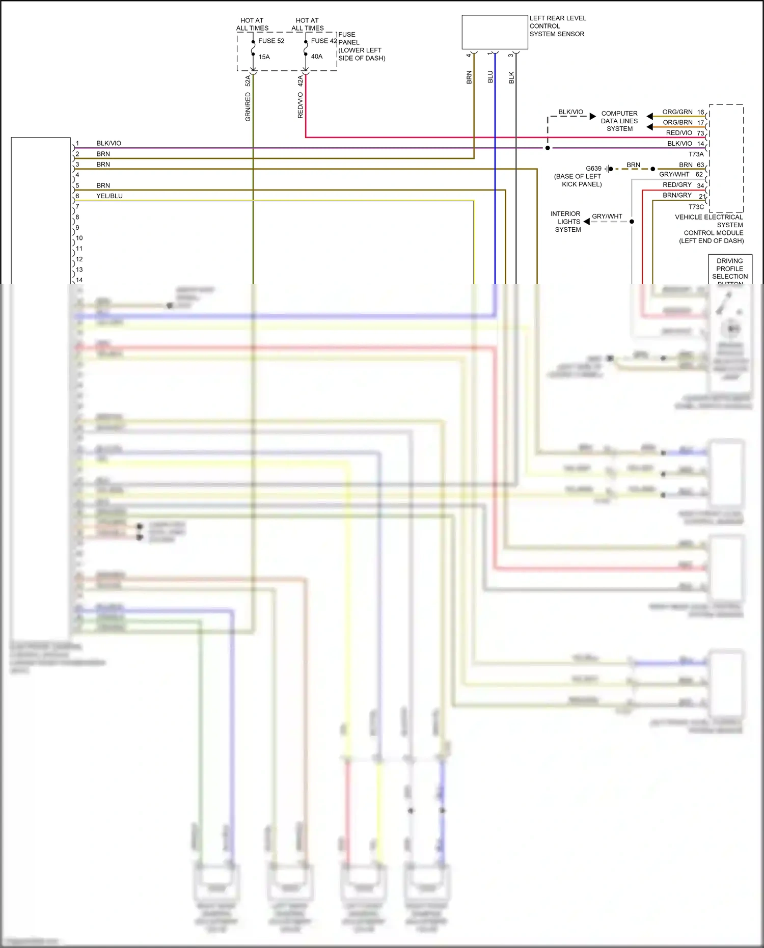 Audi RS3 8V facelift (2017-2021) electronic damping control module wiring diagram  (2 of 4)