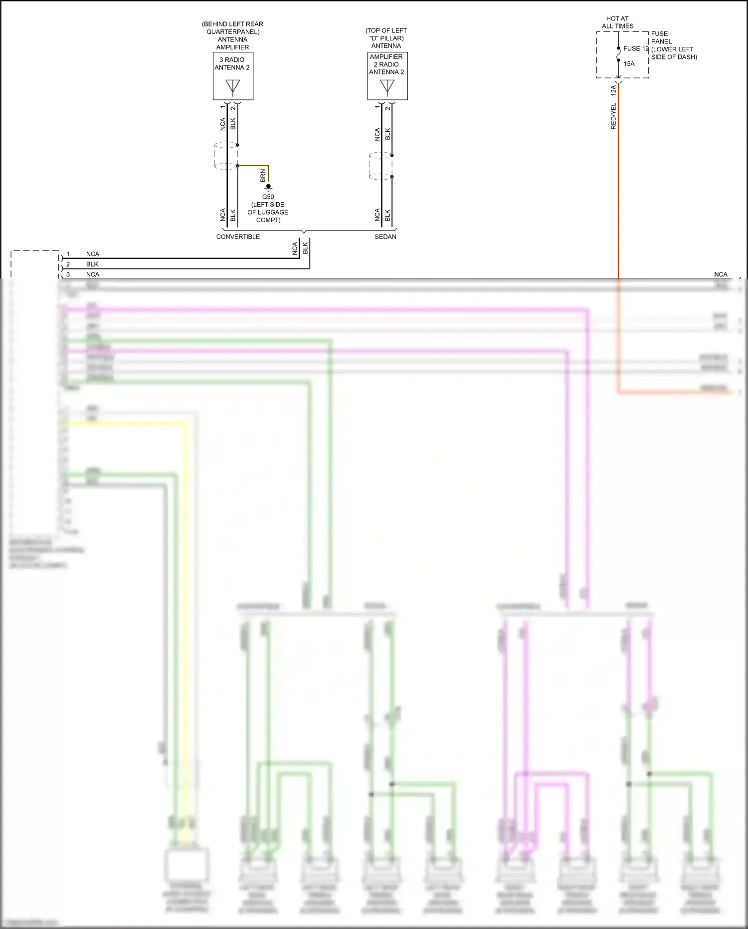 Audi RS3 8V facelift (2017-2021) external audio source connection wiring diagram  (1 of 3)