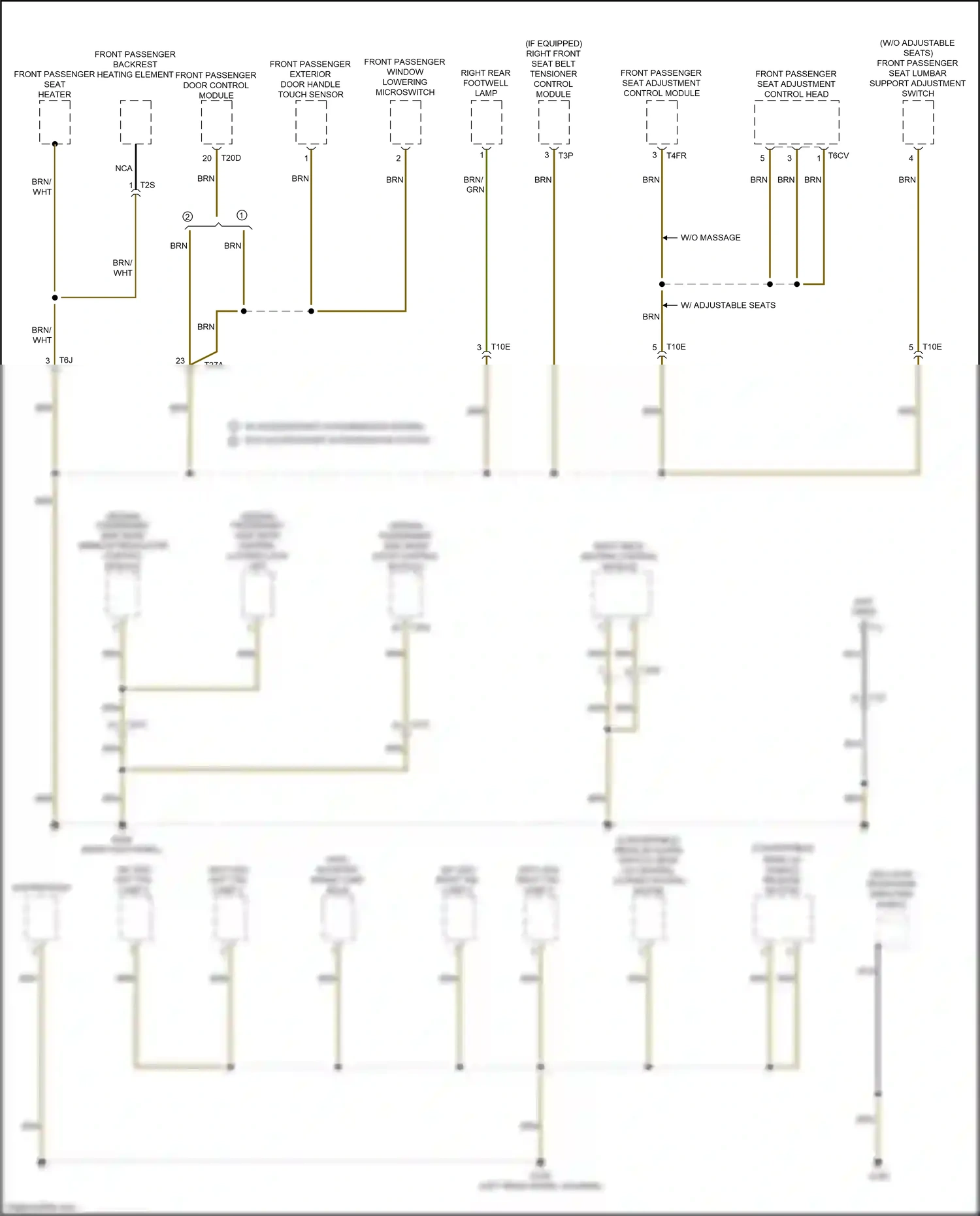 Audi RS3 8V facelift (2017-2021) front passenger window lowering microswitch wiring diagram  (1 of 2)