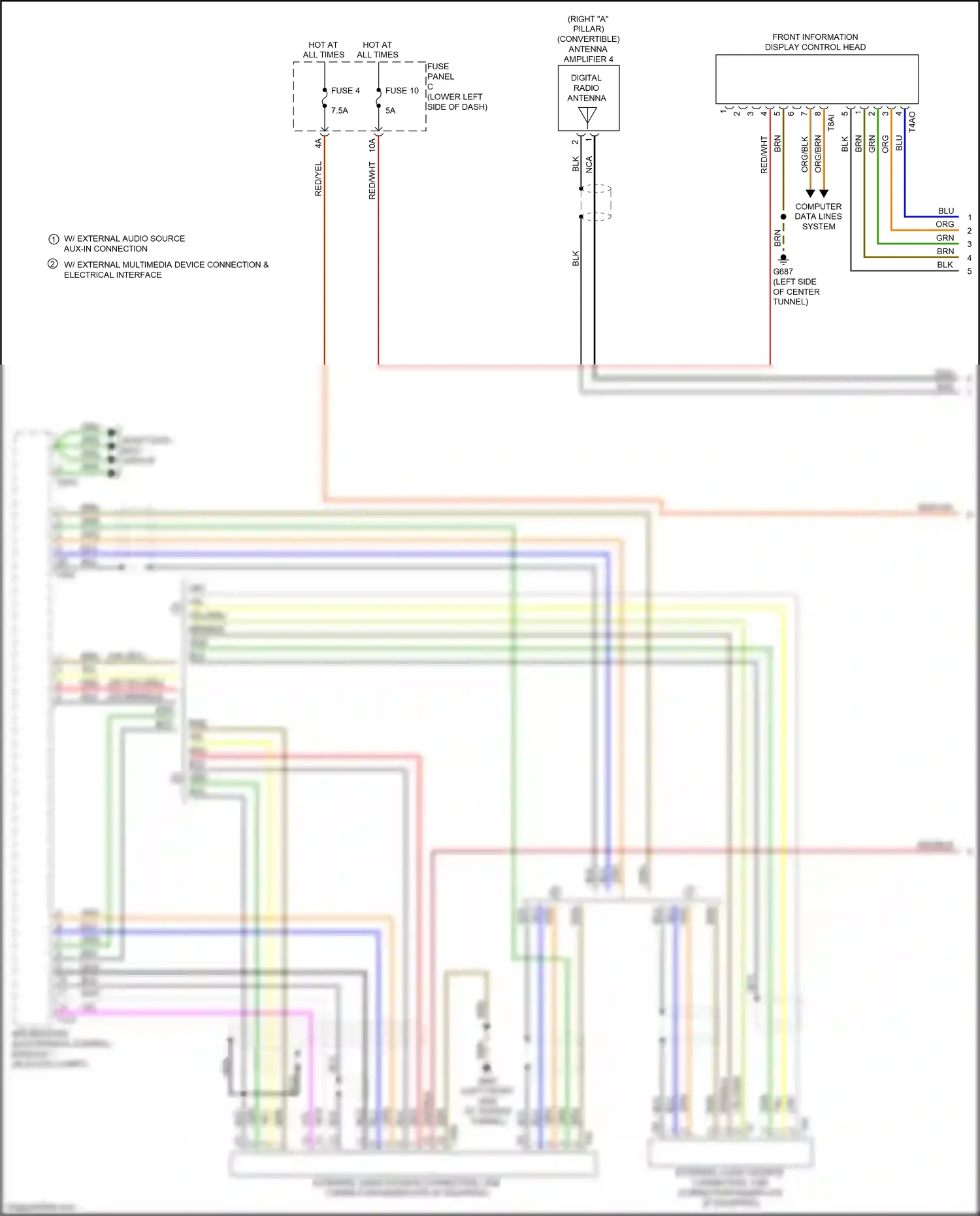 Audi RS3 8V facelift (2017-2021) information electronics control module 1 wiring diagram  (20 of 26)