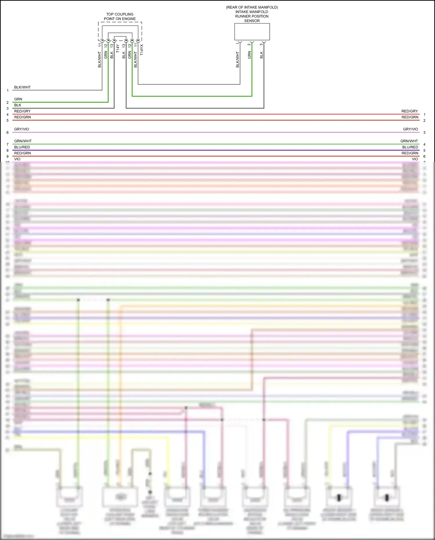 Audi RS3 8V facelift (2017-2021) knock sensor 1 wiring diagram  (1 of 1)