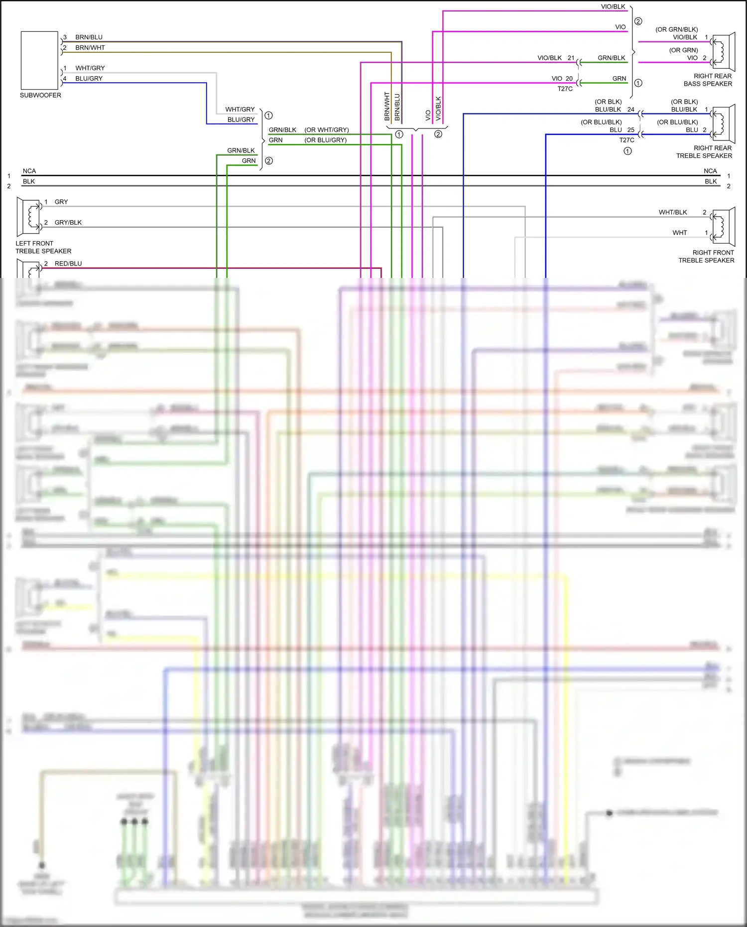 Audi RS3 8V facelift (2017-2021) left front midrange speaker wiring diagram  (4 of 4)