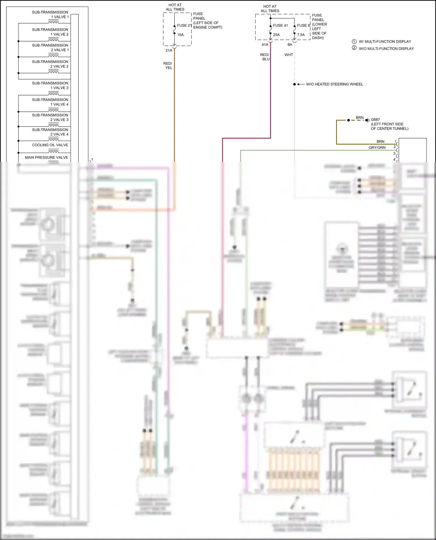 Audi RS3 8V facelift (2017-2021) left multi-function buttons wiring diagram  (1 of 1)