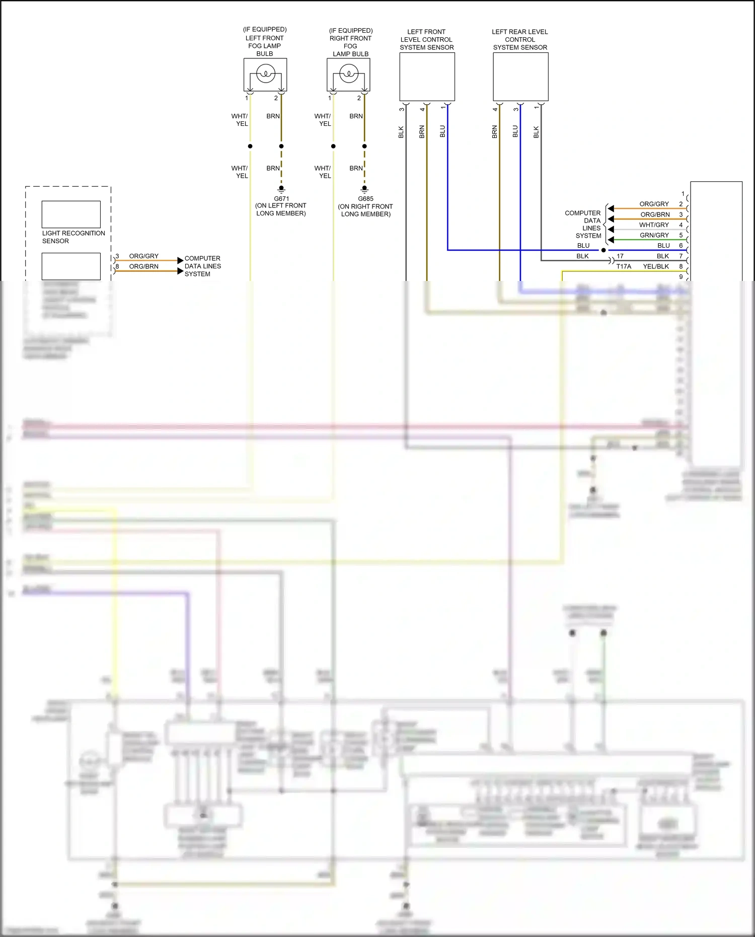 Audi RS3 8V facelift (2017-2021) left rear level control system sensor wiring diagram  (2 of 6)