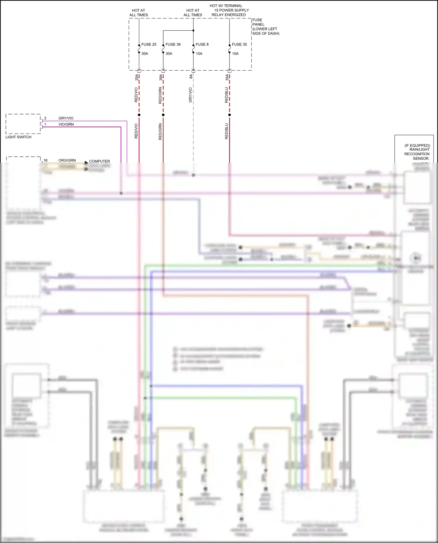 Audi RS3 8V facelift (2017-2021) light switch wiring diagram  (1 of 11)