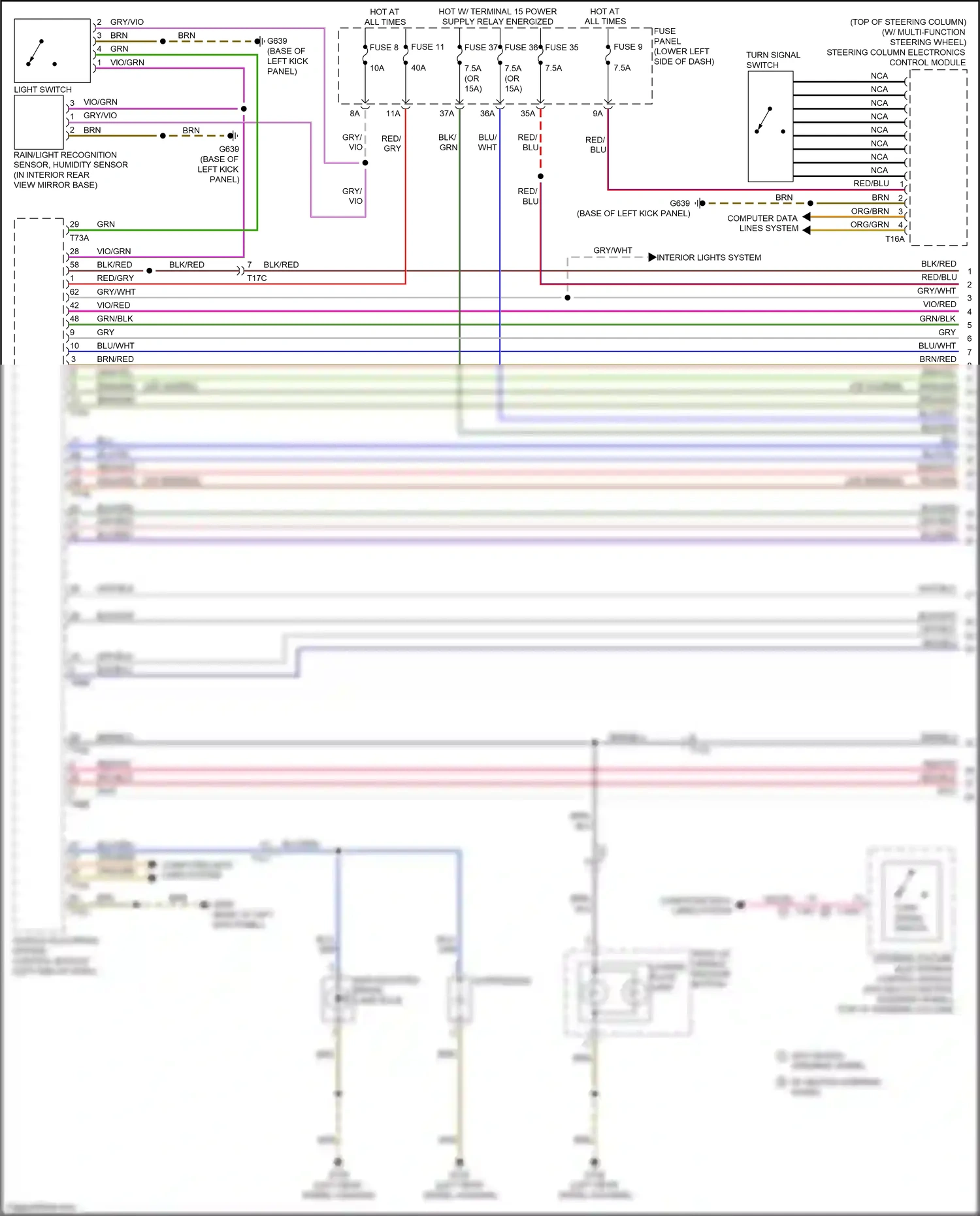 Audi RS3 8V facelift (2017-2021) light switch wiring diagram  (3 of 11)