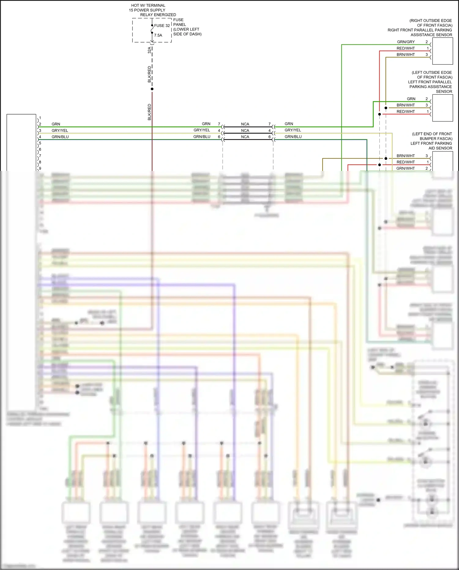 Audi RS3 8V facelift (2017-2021) parallel parking assistance control module wiring diagram  (2 of 3)