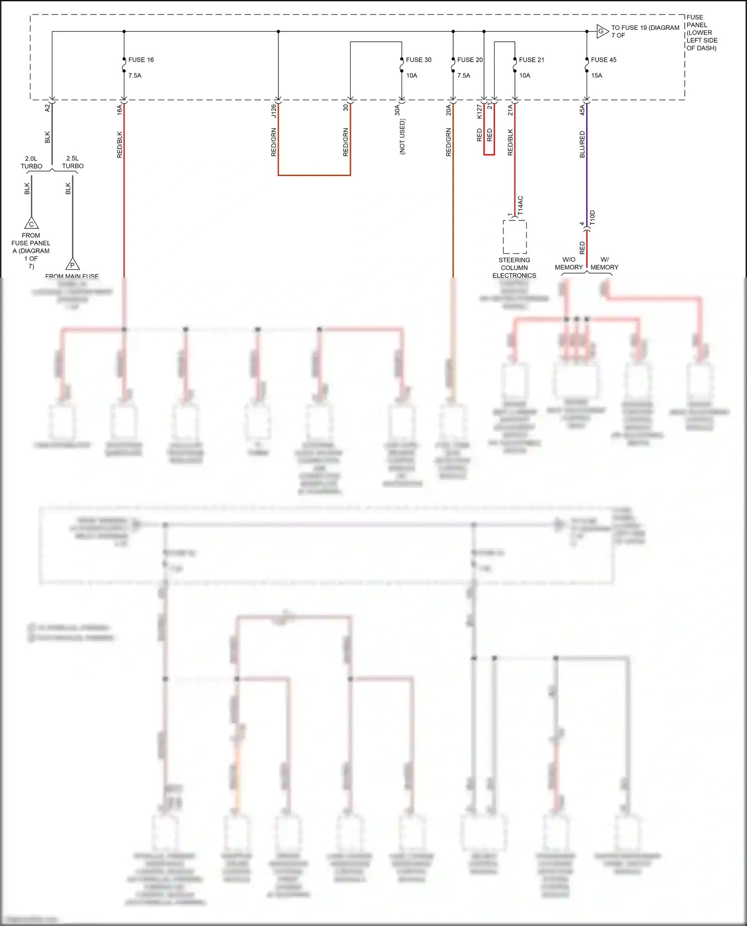 Audi RS3 8V facelift (2017-2021) parallel parking assistance control module wiring diagram  (3 of 3)