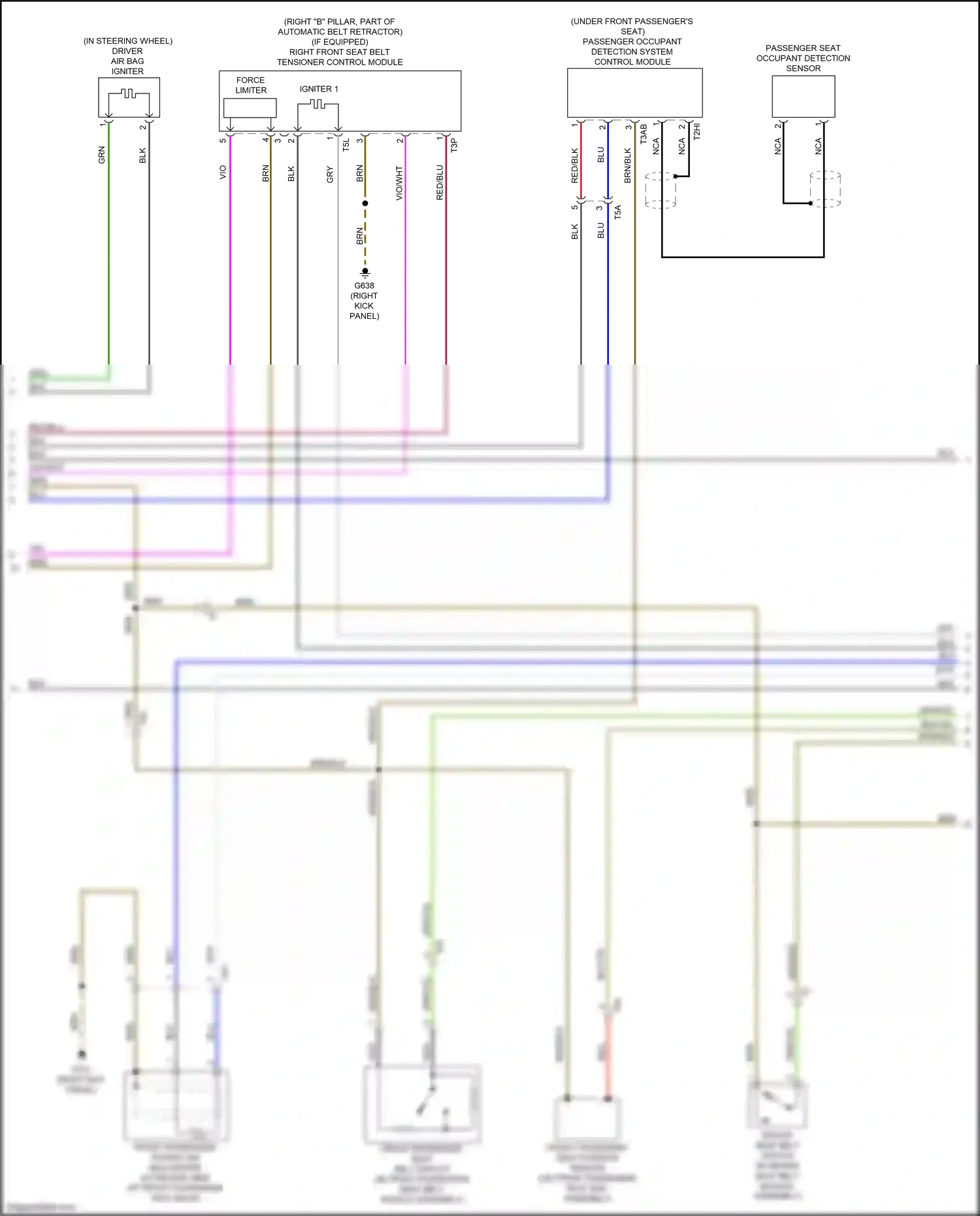 Audi RS3 8V facelift (2017-2021) passenger occupant detection system control module wiring diagram  (3 of 3)