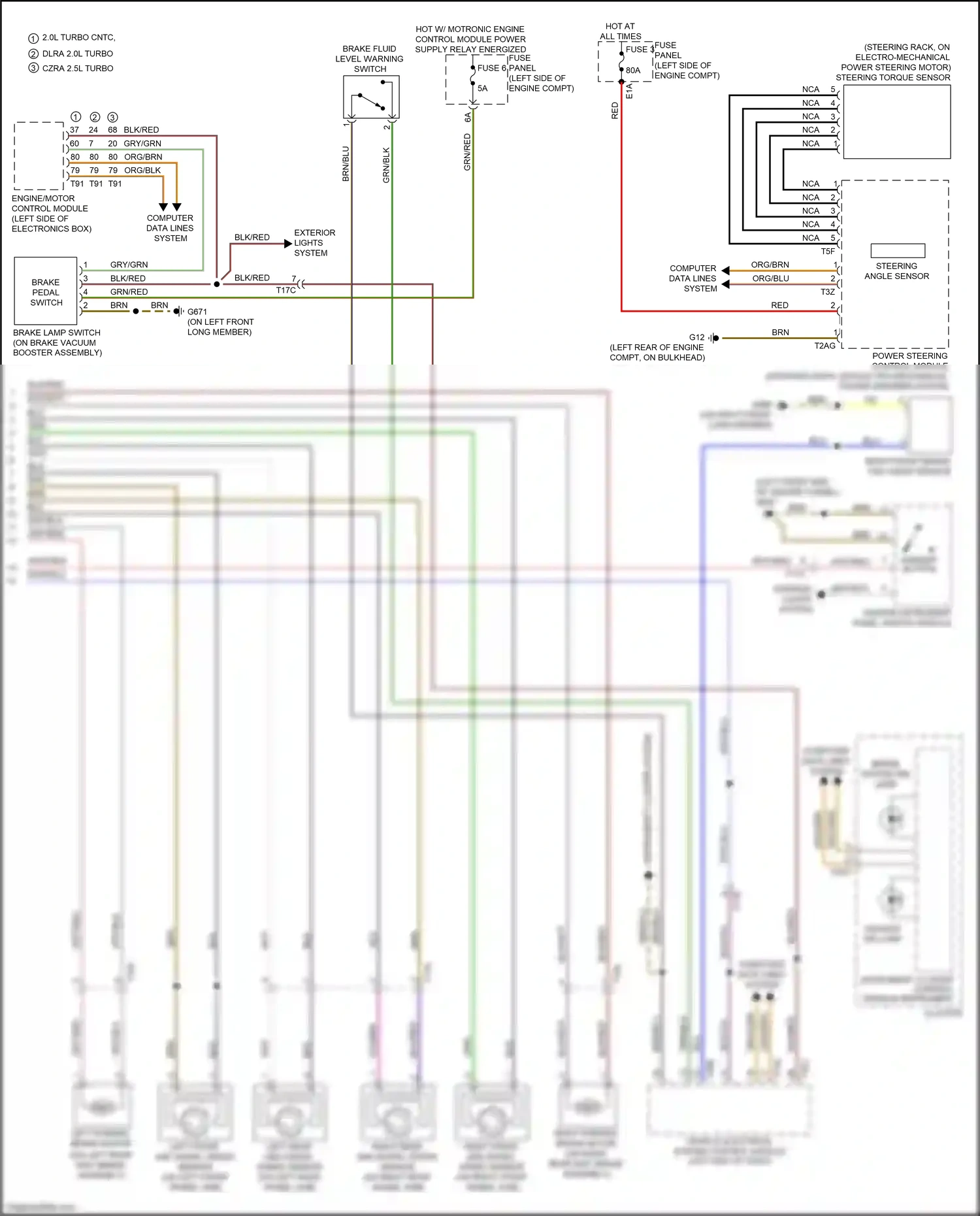 Audi RS3 8V facelift (2017-2021) power steering control module wiring diagram  (1 of 5)