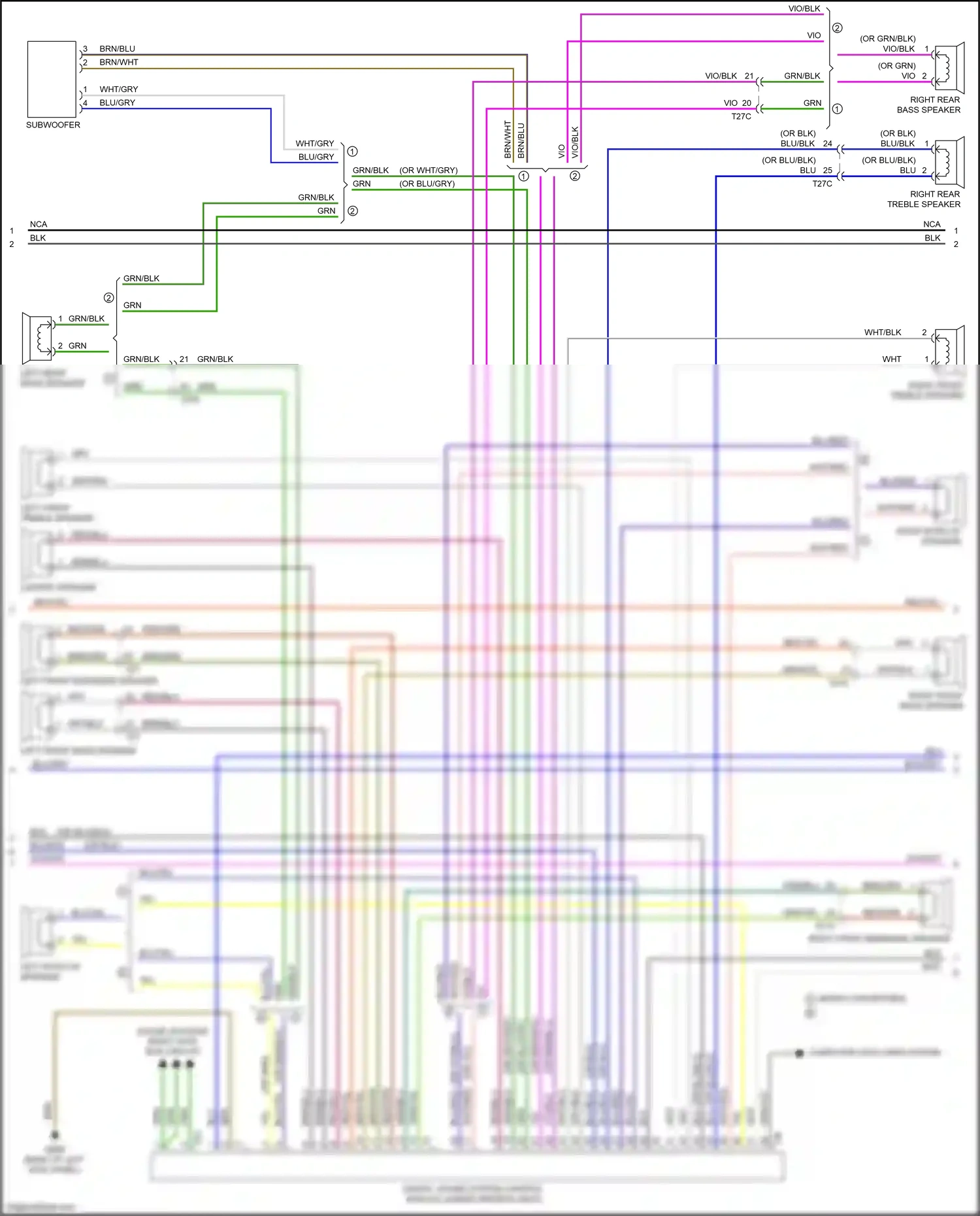 Audi RS3 8V facelift (2017-2021) right front midrange speaker wiring diagram  (1 of 4)