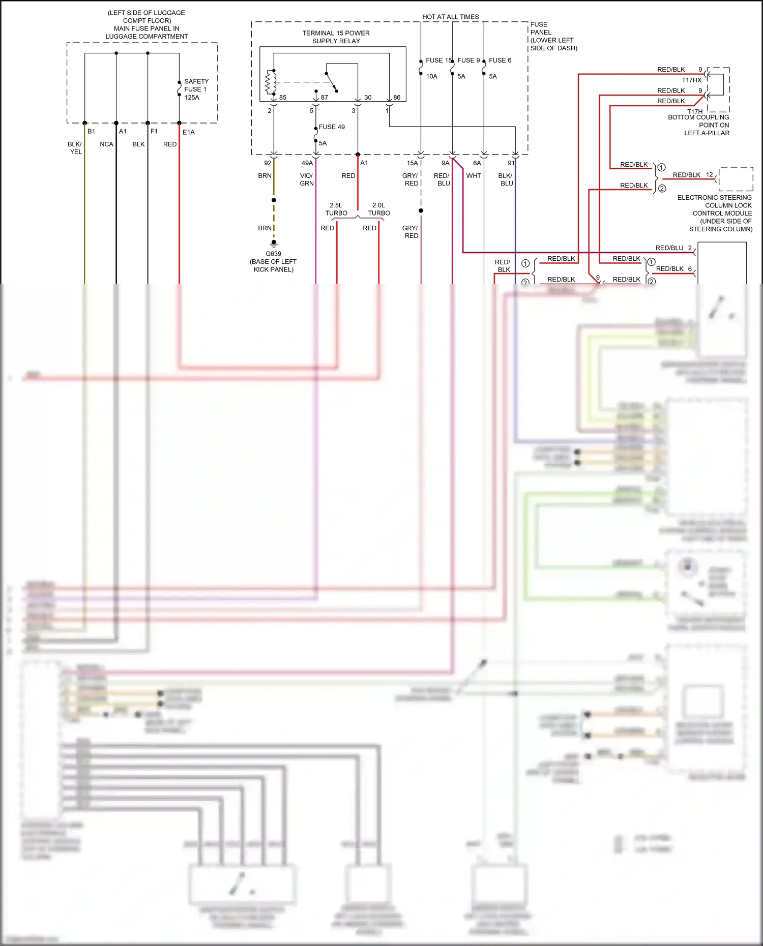 Audi RS3 8V facelift (2017-2021) steering column electronics control module wiring diagram  (14 of 15)