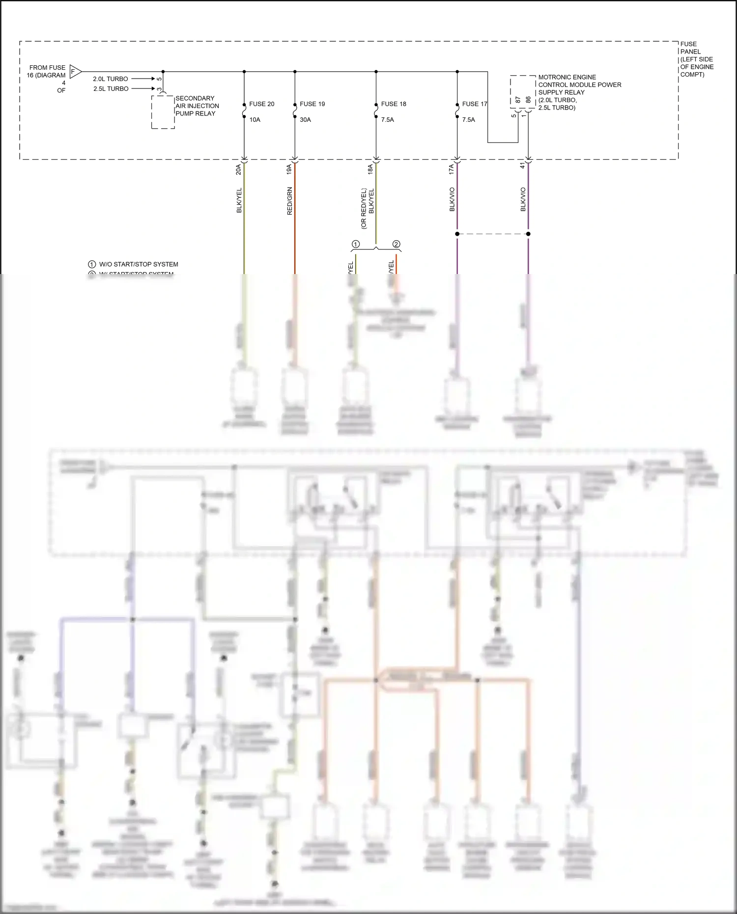 Audi RS3 8V facelift (2017-2021) structure borne sound control module wiring diagram  (3 of 3)