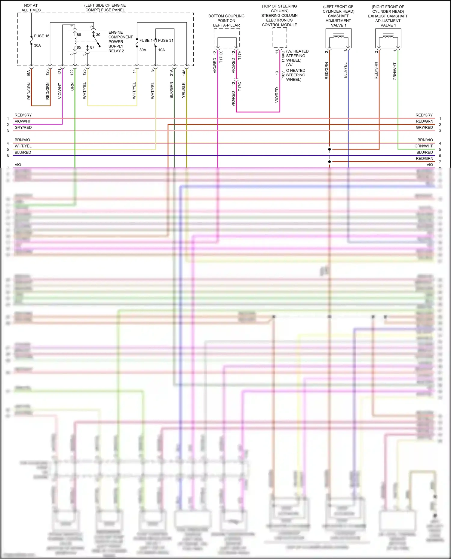 Audi RS3 8V facelift (2017-2021) top coupling point on engine wiring diagram  (1 of 4)