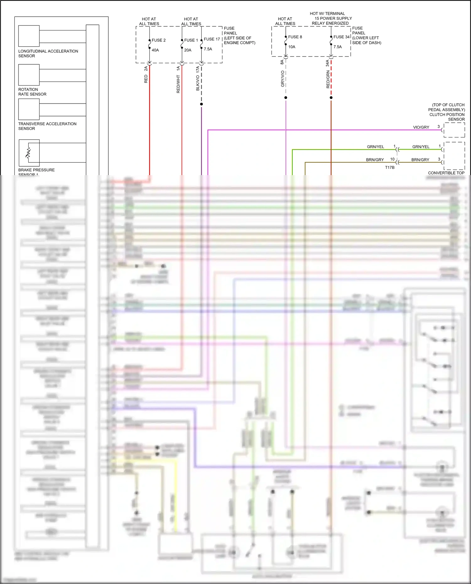 Audi RS3 8V facelift (2017-2021) transverse acceleration sensor wiring diagram  (1 of 1)