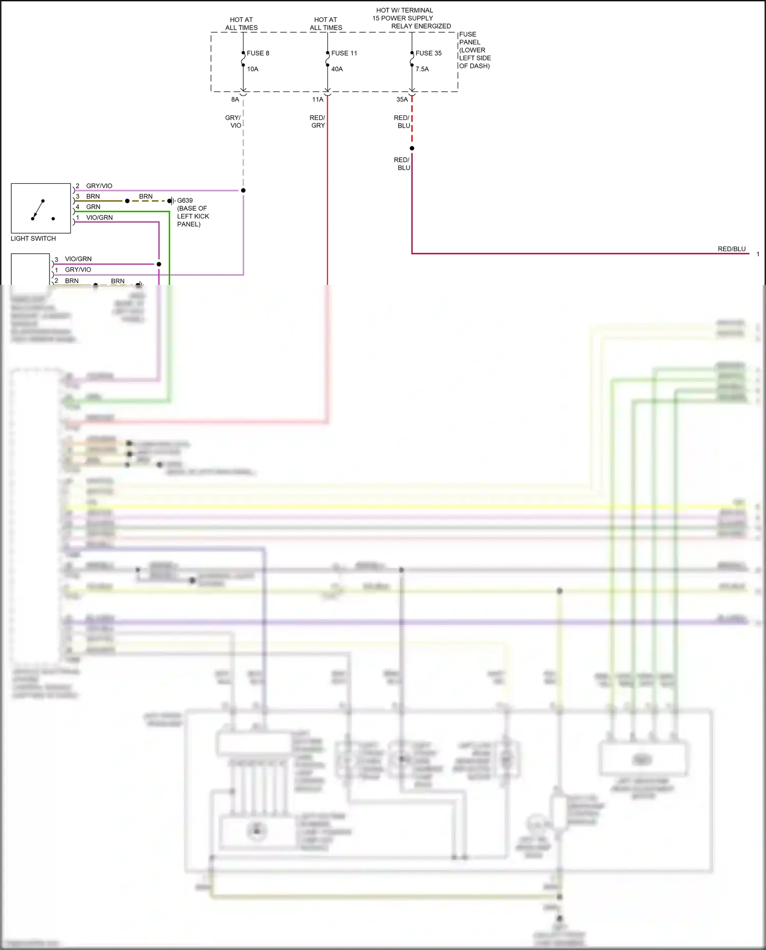 Audi RS3 8V facelift (2017-2021) vehicle electrical system control module wiring diagram  (34 of 39)