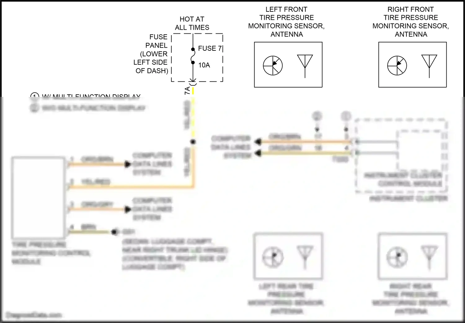 Audi RS3 8V facelift (2017-2021) w/ multi-function display w/o multi-function display wiring diagram  (4 of 4)