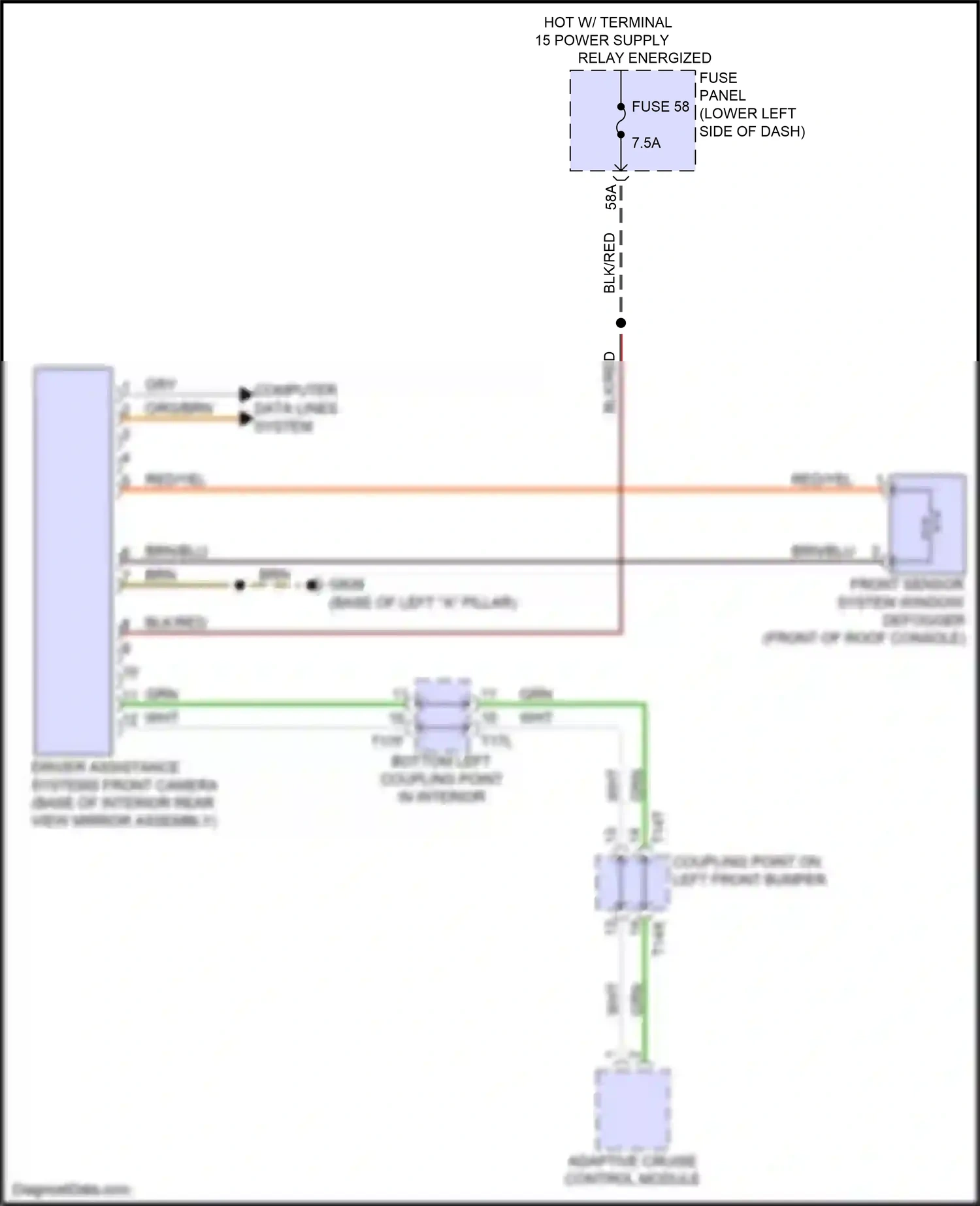 Audi RS3 8Y (2021-2024) front sensor system window defogger wiring diagram  (1 of 1)