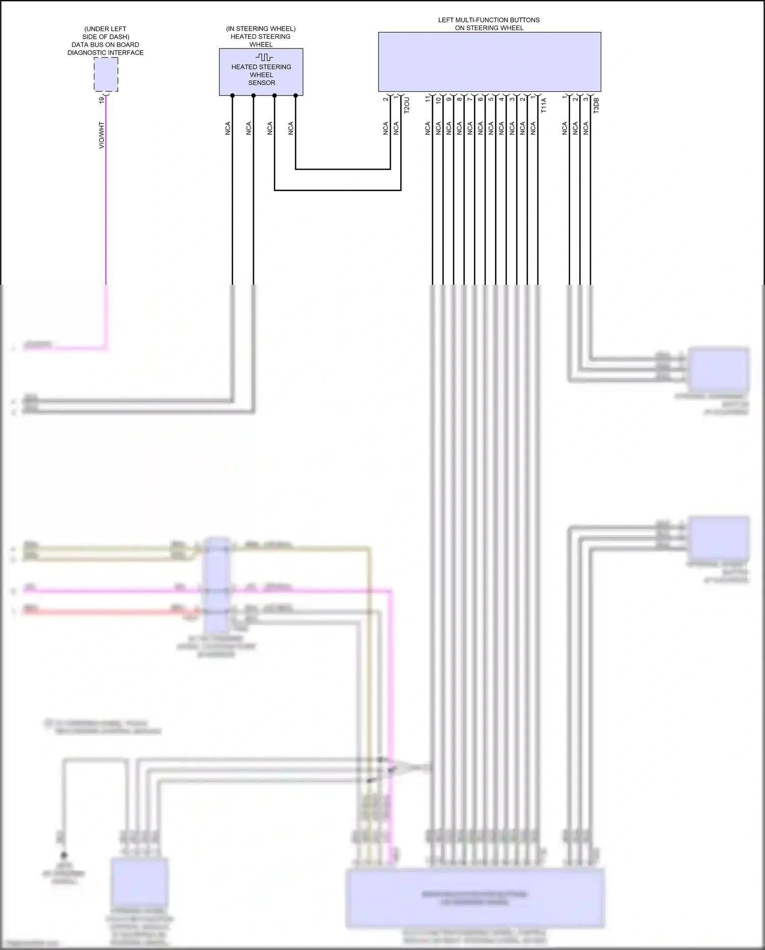 Audi RS3 8Y (2021-2024) left multi-function buttons on steering wheel wiring diagram  (2 of 3)