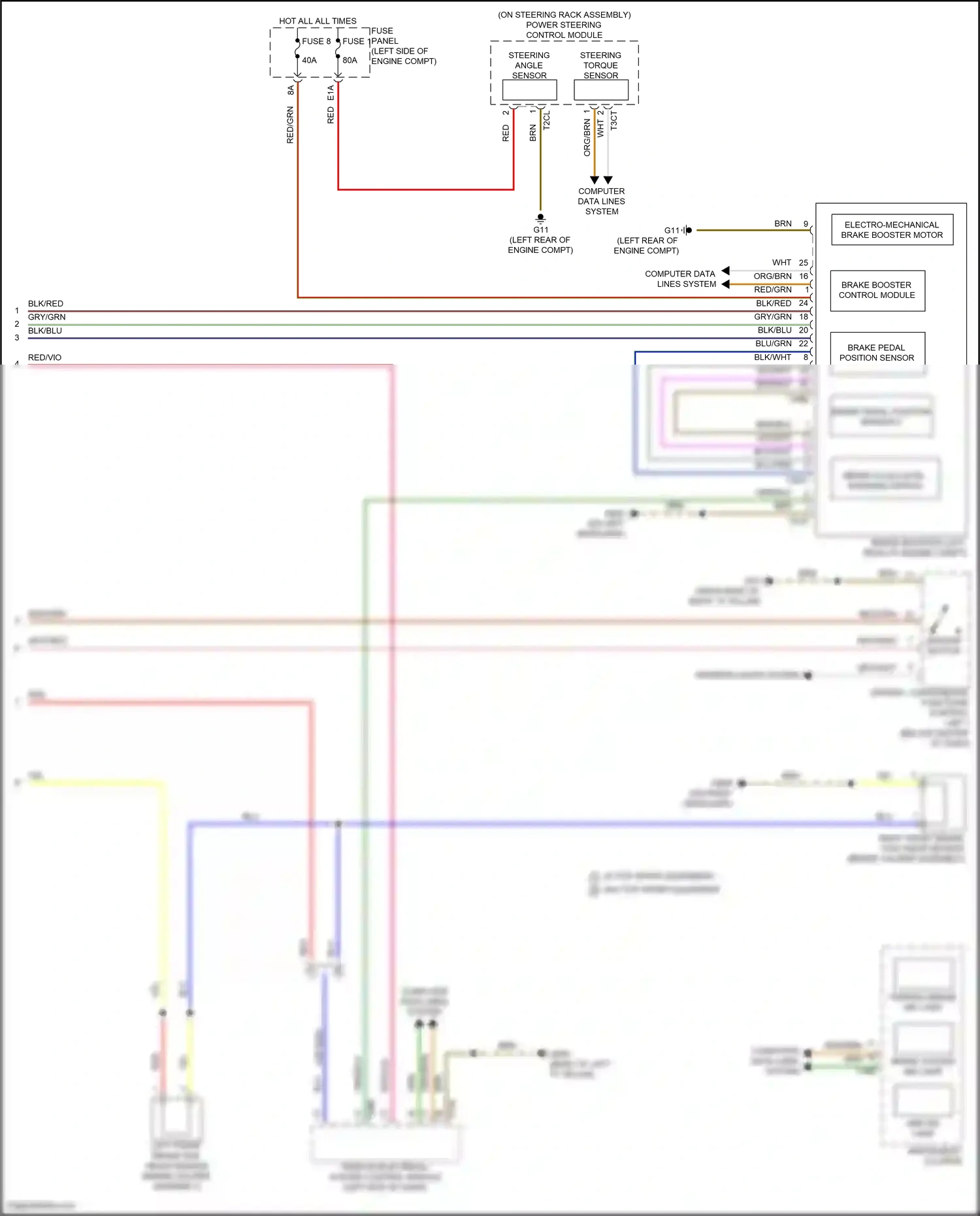 Audi RS3 8Y (2021-2024) steering angle sensor wiring diagram  (1 of 2)