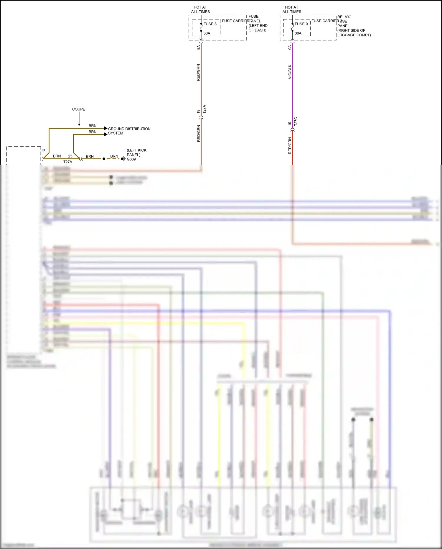 Wiring diagram adjustment motor for Audi RS5 8T facelift (2012-2016) (1 of 2)