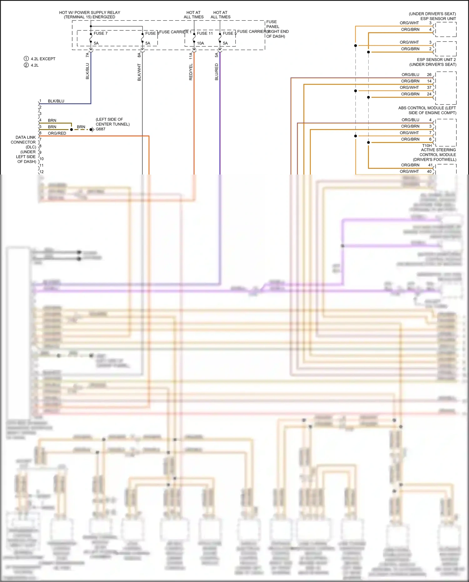 Wiring diagram all- wheel drive control module for Audi RS5 8T facelift (2012-2016) (3 of 5)