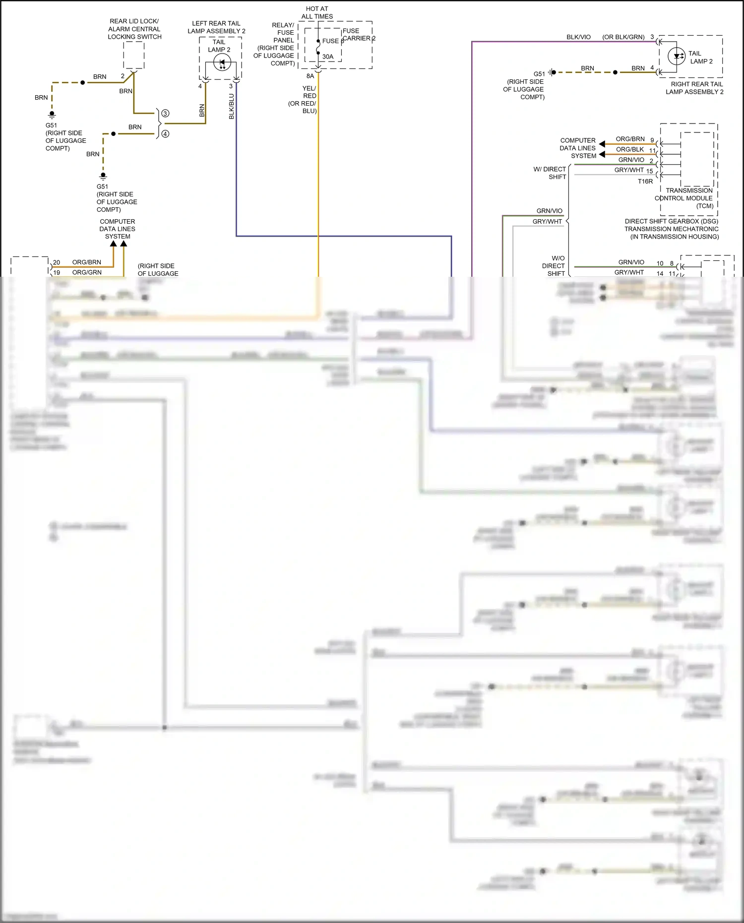 Wiring diagram blk/blu for Audi RS5 8T facelift (2012-2016) (1 of 31)