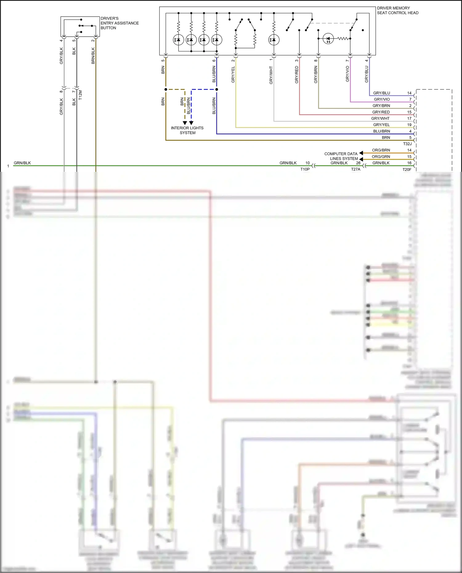 Wiring diagram driver's entry assistance button for Audi RS5 8T facelift (2012-2016) (1 of 1)