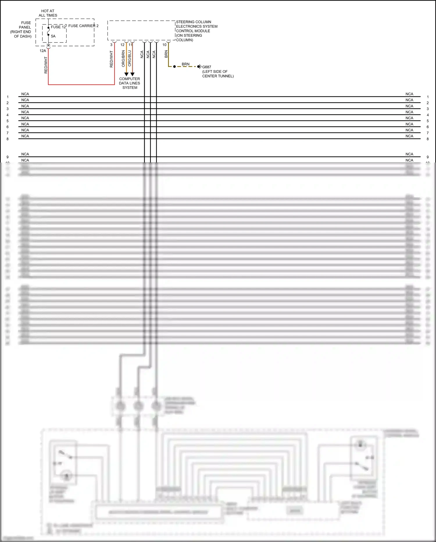 Wiring diagram fuse 12 for Audi RS5 8T facelift (2012-2016) (2 of 27)