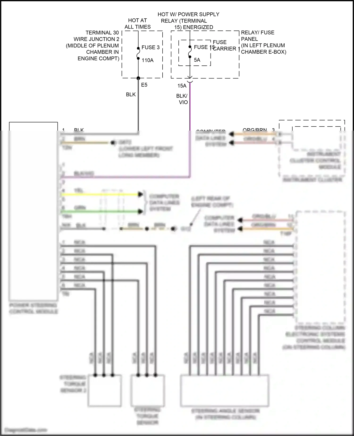 Wiring diagram fuse 15 for Audi RS5 8T facelift (2012-2016) (1 of 3)
