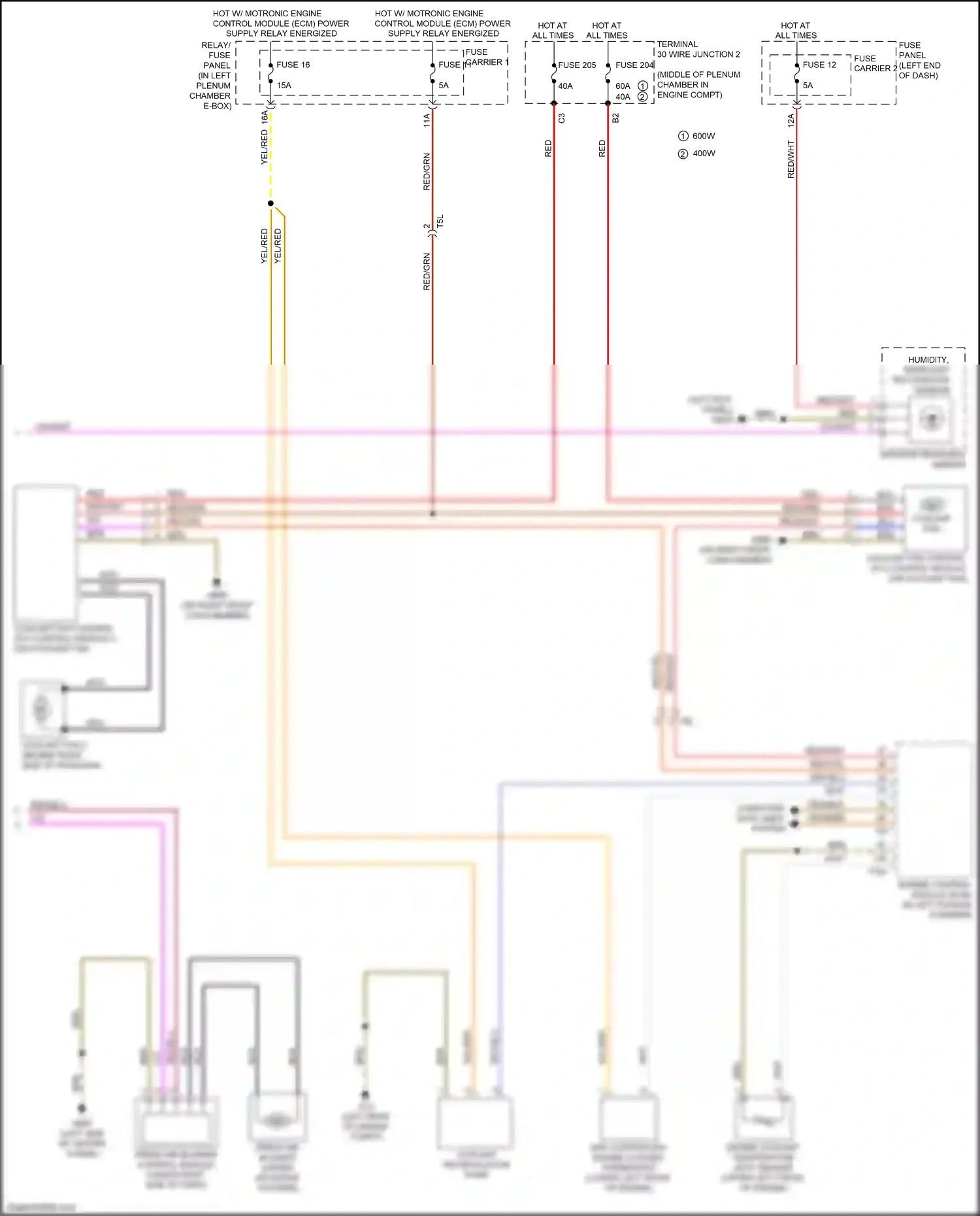 Audi RS5 8T facelift (2012-2016) (in left plenum chamber e-box) wiring diagram  (2 of 12)