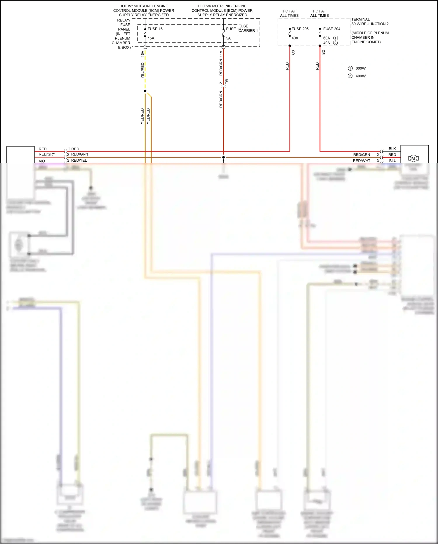 Audi RS5 8T facelift (2012-2016) (in left plenum chamber e-box) wiring diagram  (3 of 12)
