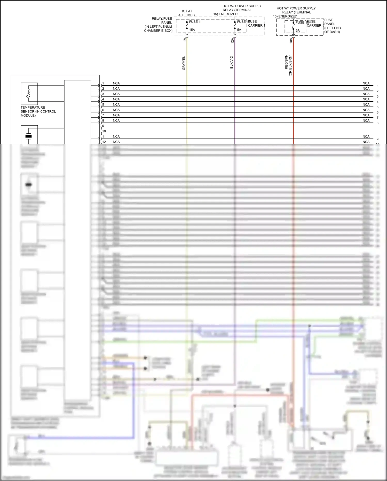 Audi RS5 8T facelift (2012-2016) (in left plenum chamber e-box) wiring diagram  (1 of 12)