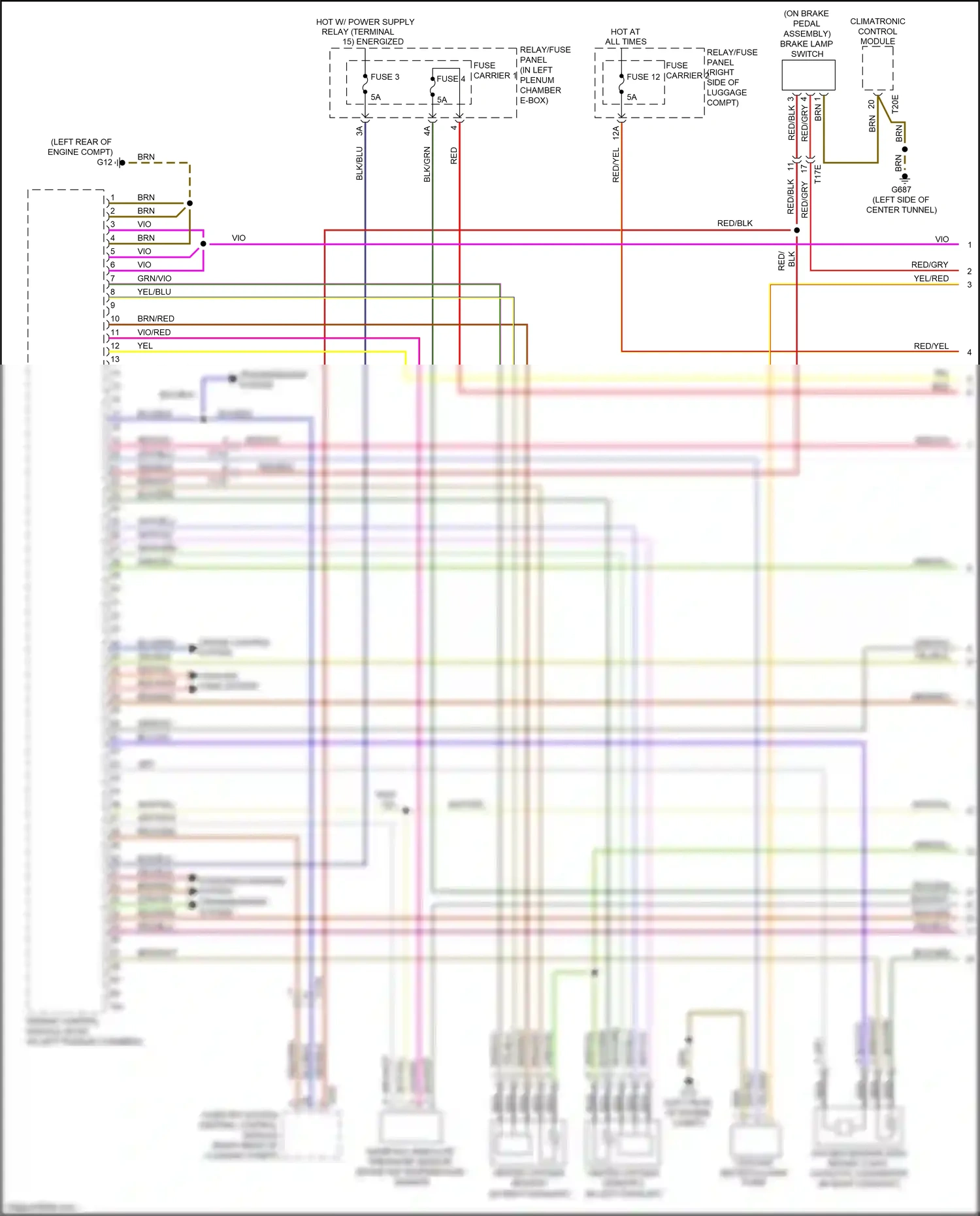 Audi RS5 8T facelift (2012-2016) (in left plenum chamber e-box) wiring diagram  (11 of 12)