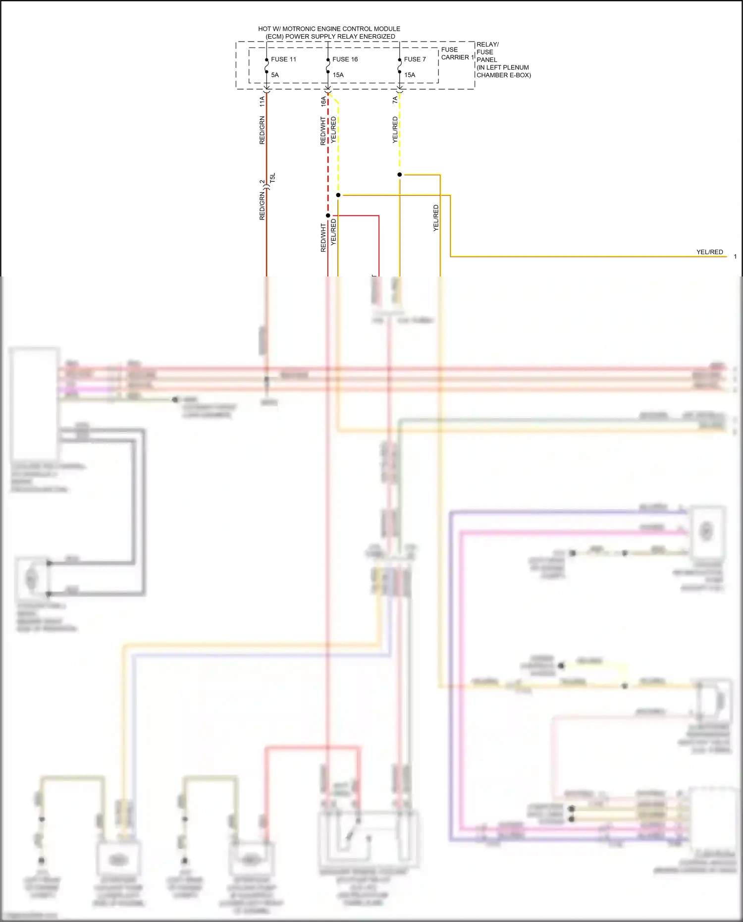 Audi RS5 8T facelift (2012-2016) (in left plenum chamber e-box) wiring diagram  (4 of 12)