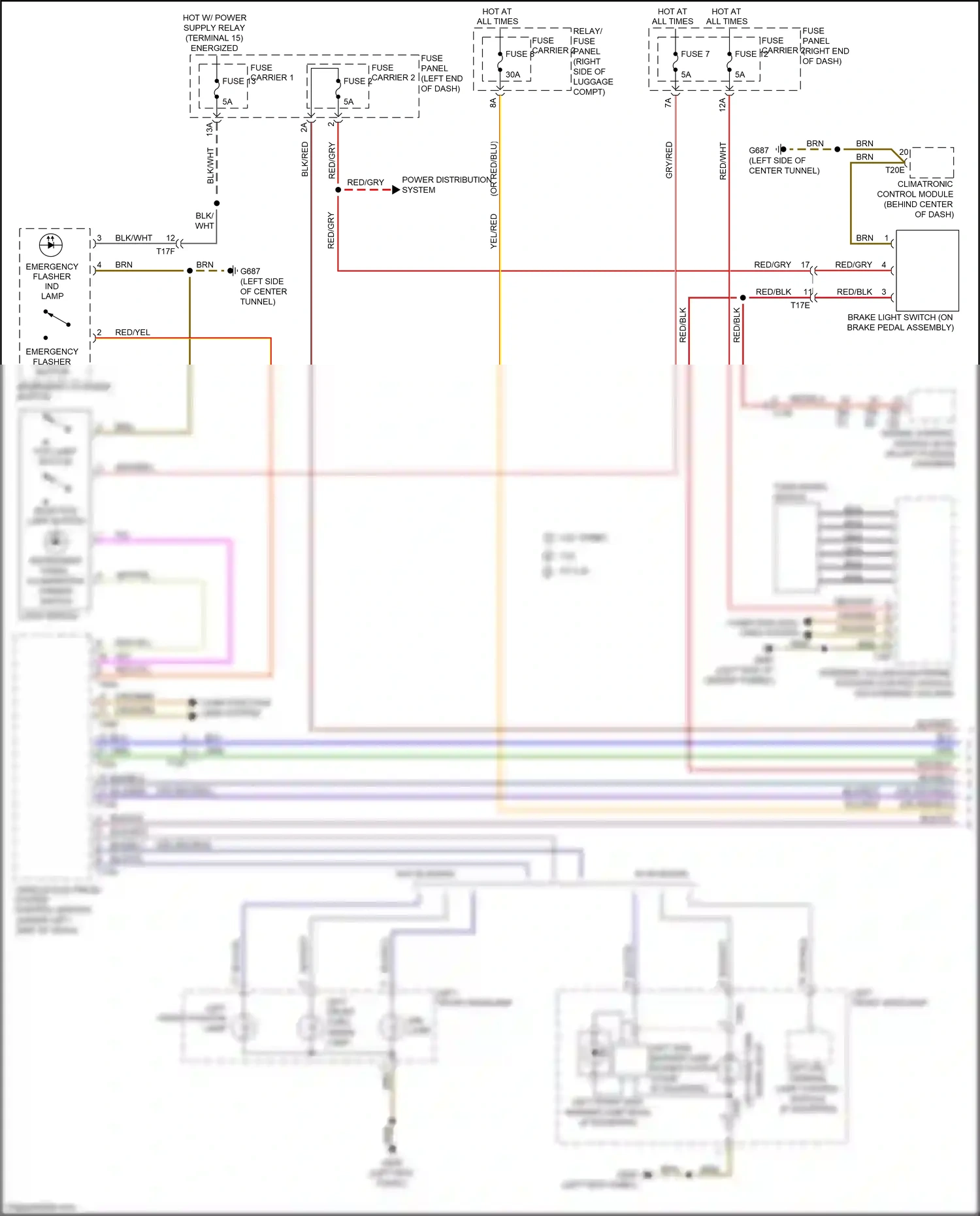 Audi RS5 8T facelift (2012-2016) (left kick panel) wiring diagram  (4 of 45)