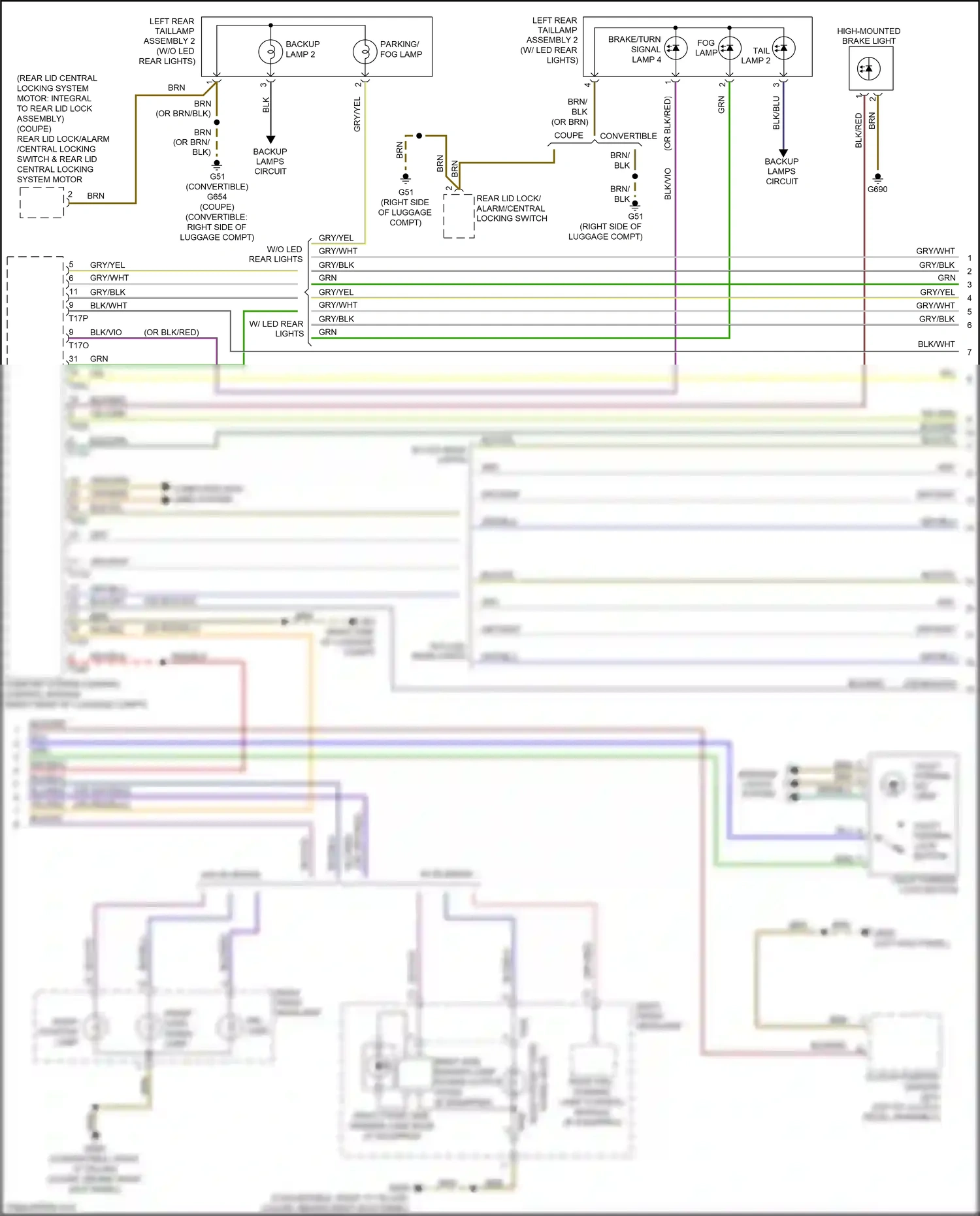 Wiring diagram right front side marker lamp bulb for Audi RS5 8T facelift (2012-2016) (1 of 3)