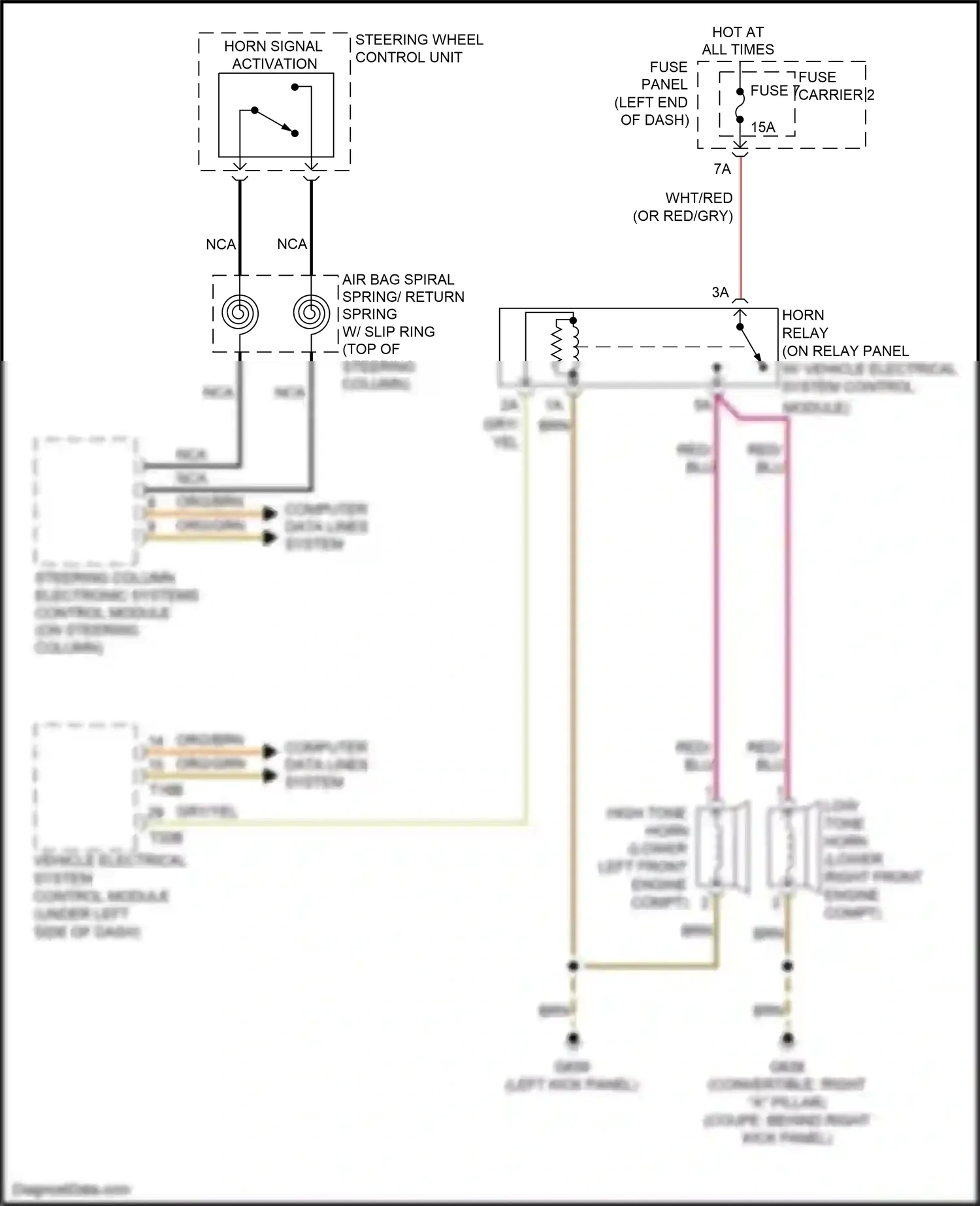 Wiring diagram steering wheel control unit for Audi RS5 8T facelift (2012-2016) (1 of 2)