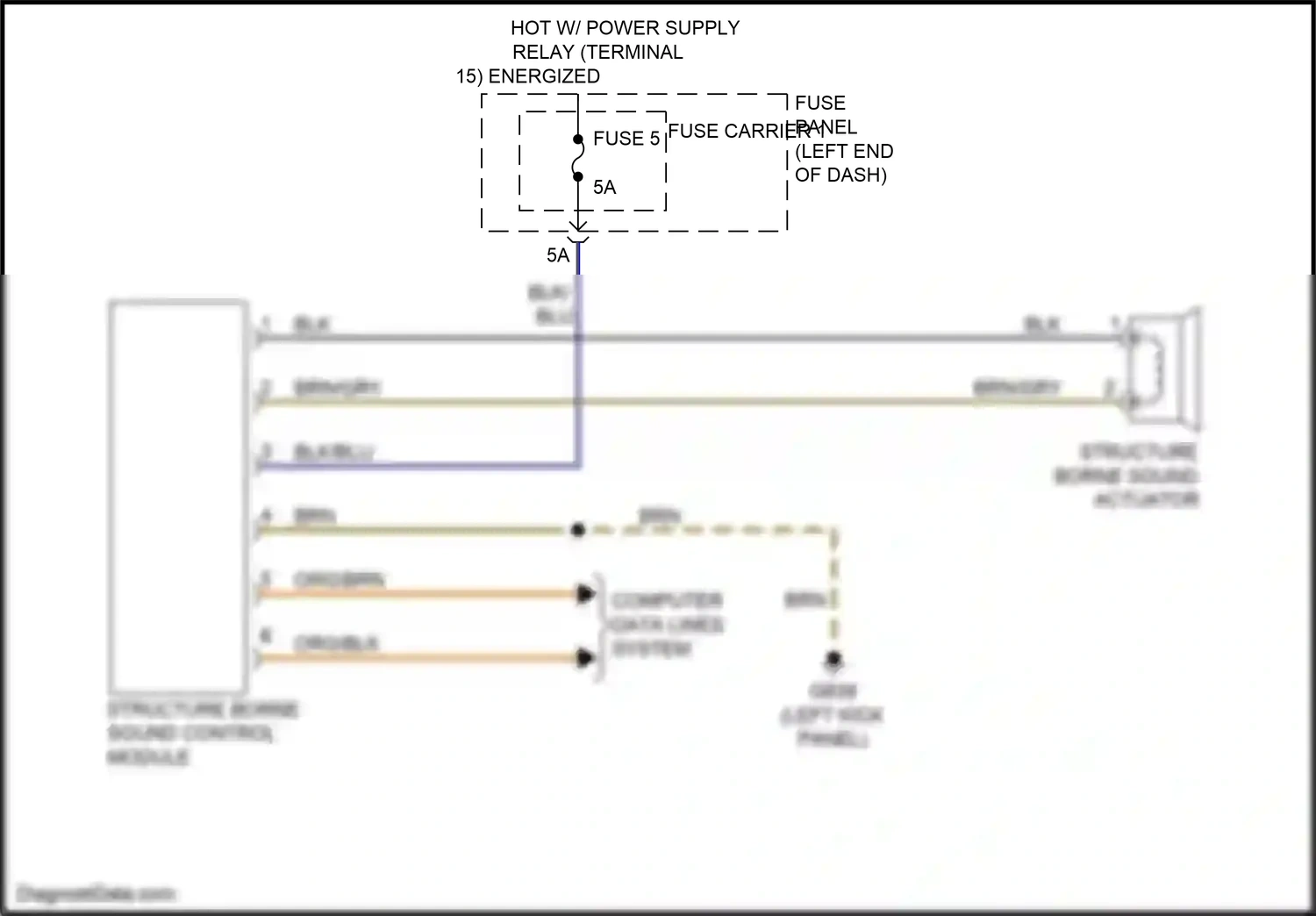 Wiring diagram structure borne sound actuator for Audi RS5 8T facelift (2012-2016) (1 of 1)