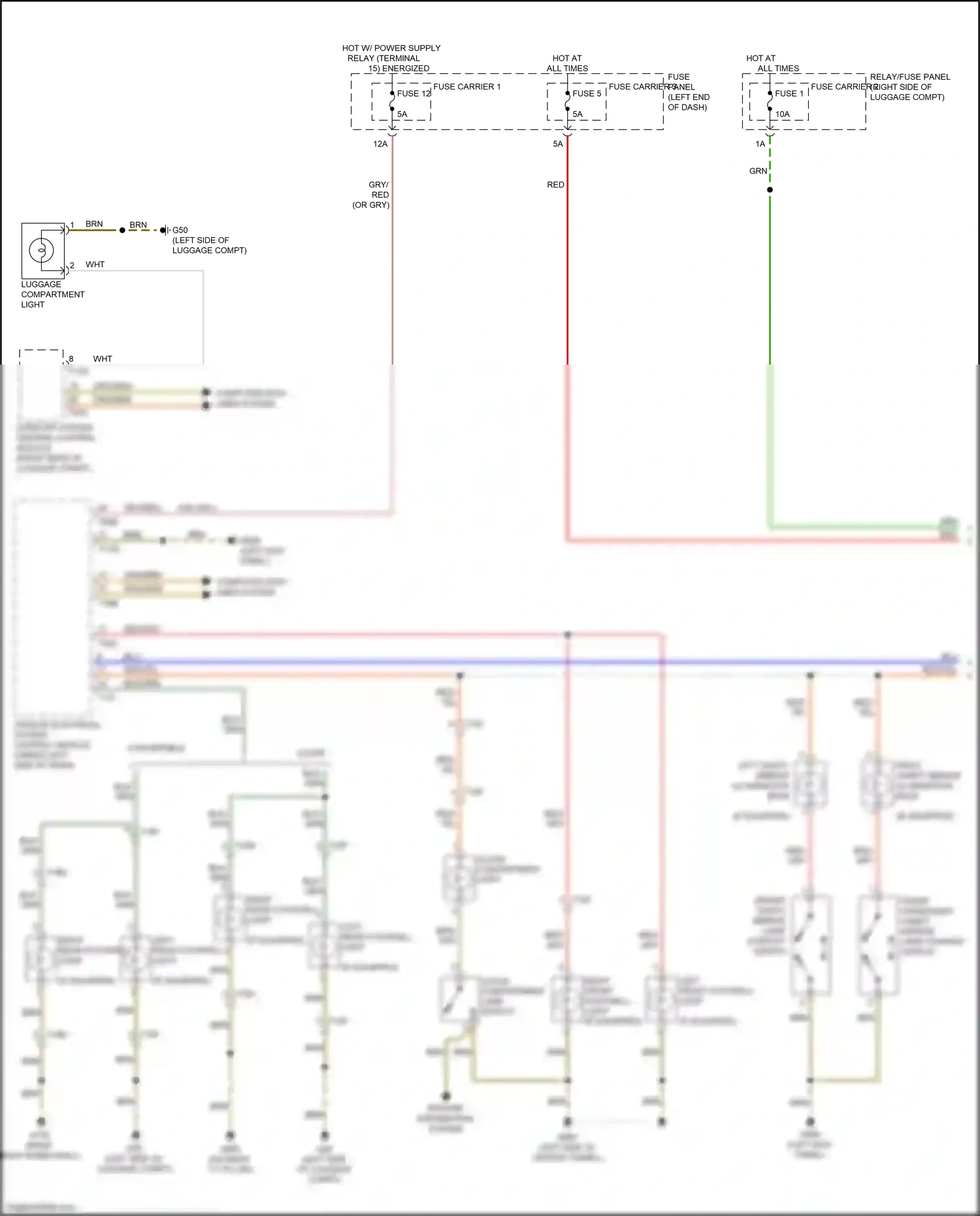 Wiring diagram vehicle electrical system control module for Audi RS5 8T facelift (2012-2016) (2 of 34)