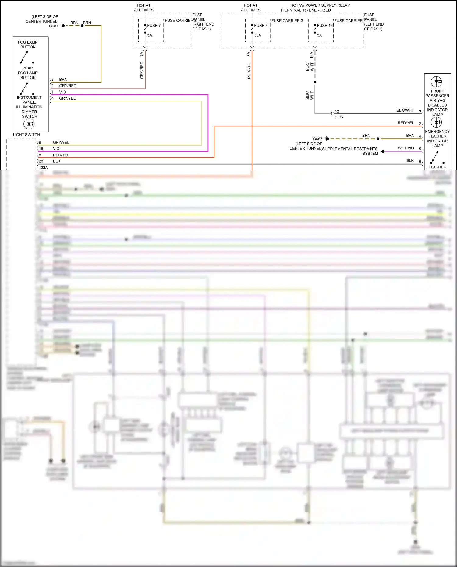 Wiring diagram vio/yel for Audi RS5 8T facelift (2012-2016) (4 of 17)
