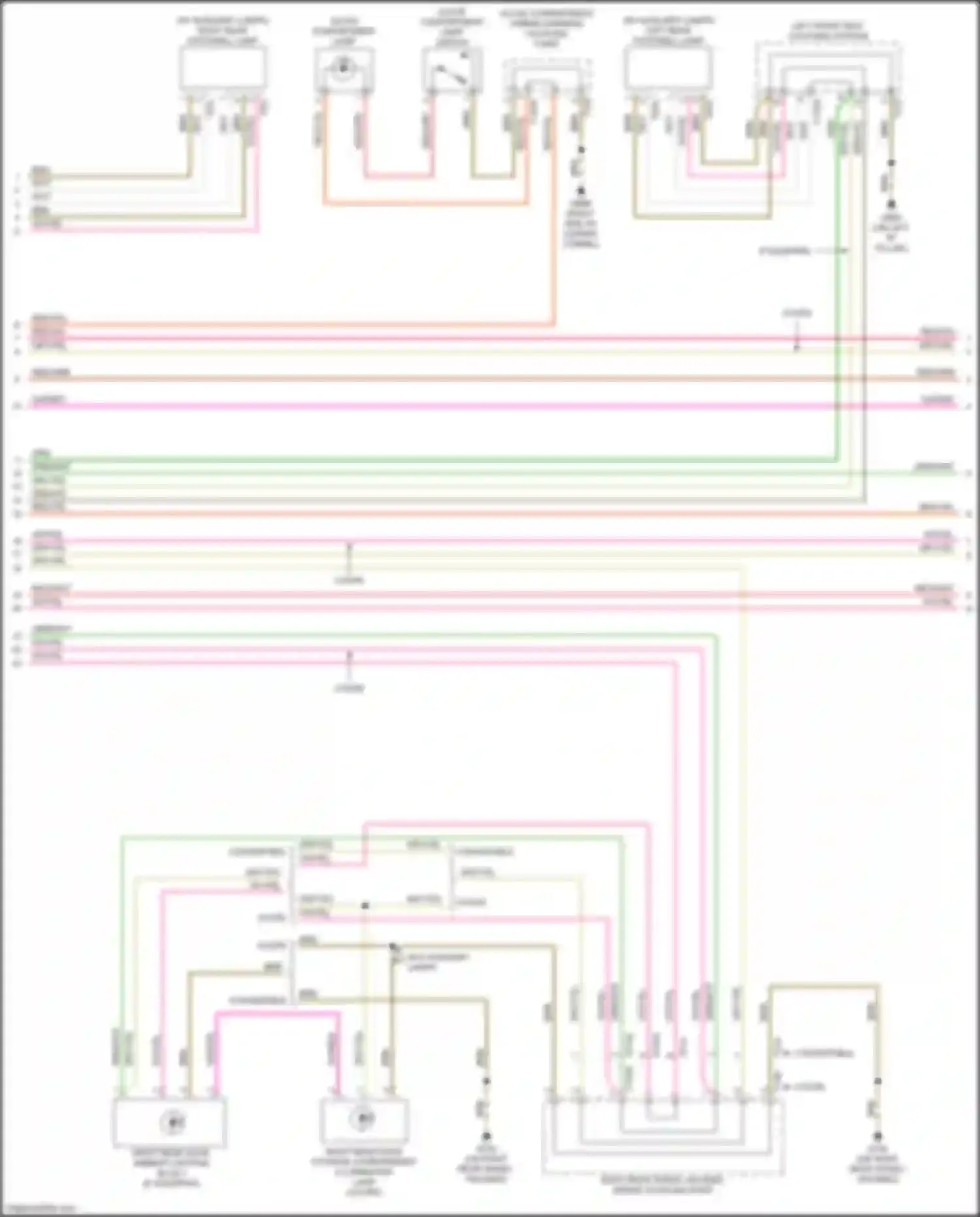 Wiring diagram glove compartment lamp for Audi RS5 F5 facelift (2019-2024)